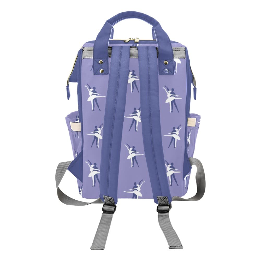 Custom Ballet Purple Personalized Diaper Backpack with Name - Large Travel Baby Bag for Moms, Nursing & Daycare Essentials - Perfect for Outings, Hospital Visits & Baby Showers