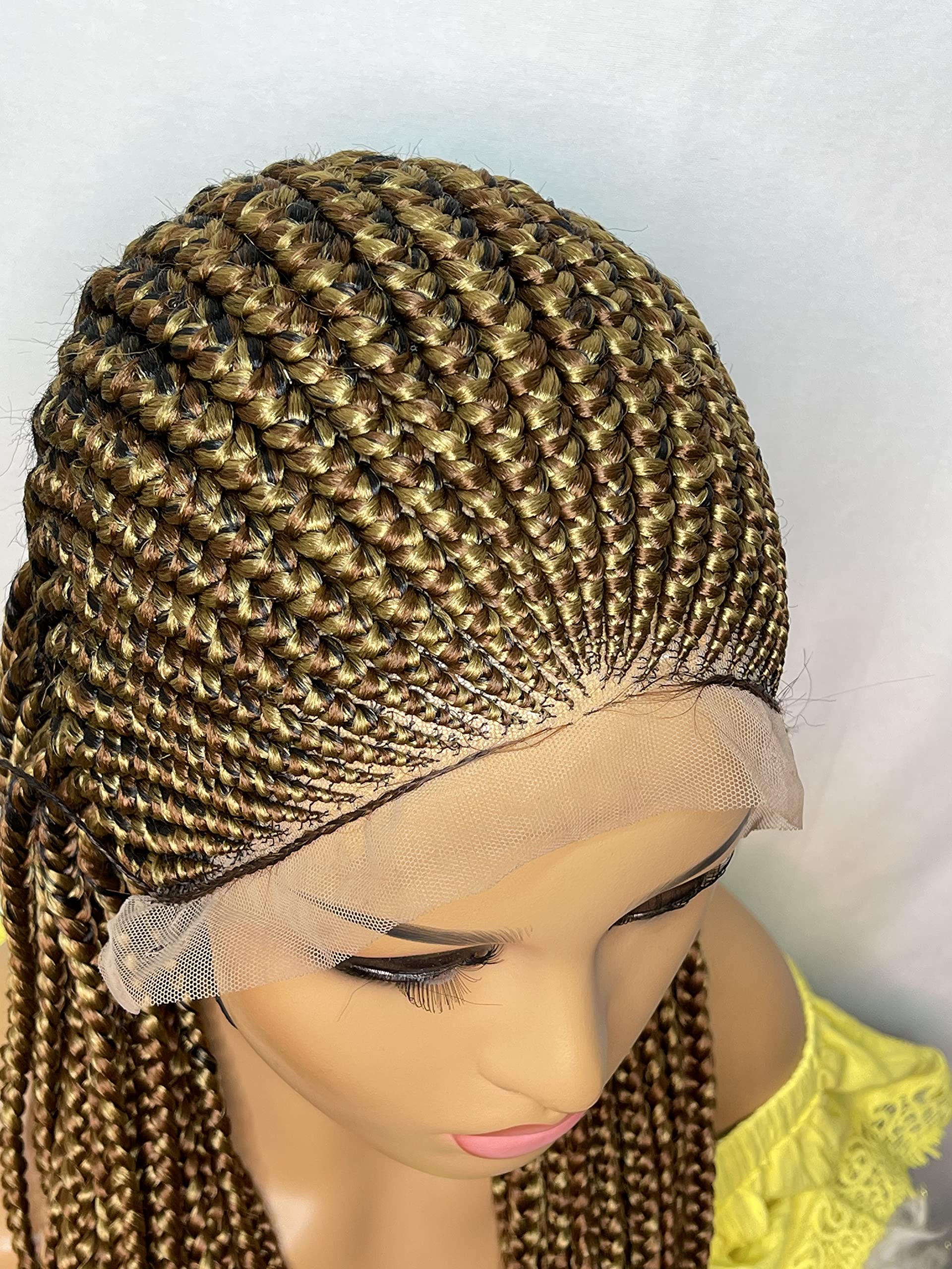 Cornrow Braided Wig with Baby Hair - Natural Looking Synthetic Lace Front Wig for Black Women | Perfect for Protective Styling, Cosplay & Everyday Wear