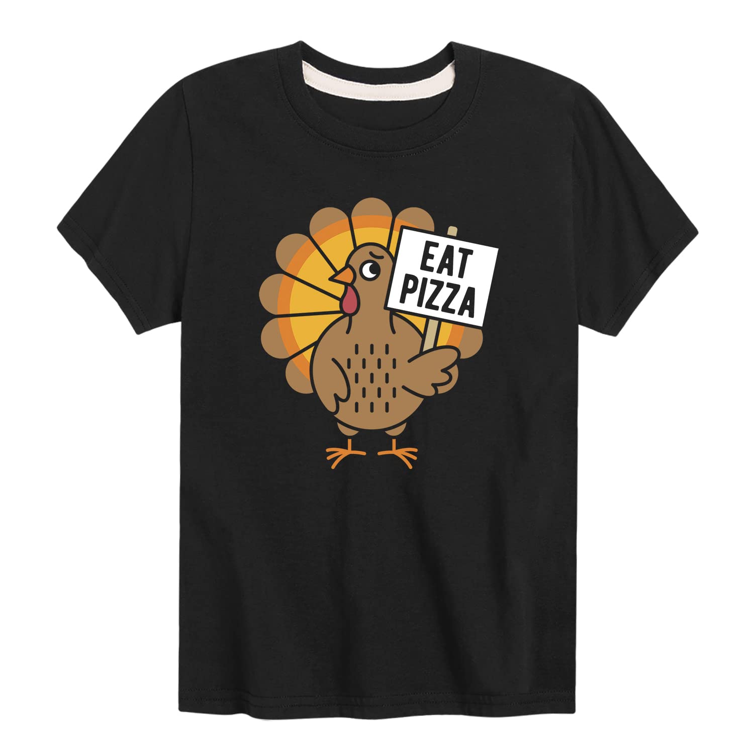 Youth Short Sleeve Pizza Turkey Graphic T-Shirt - Funny Food Lovers Tee for Casual Wear & Pizza Parties
