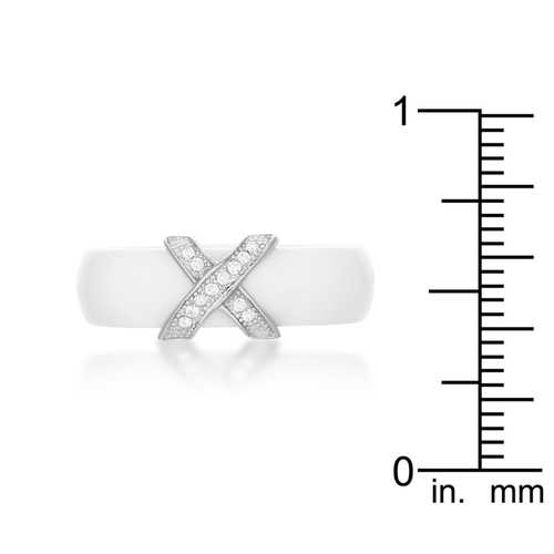 Modern Classic X Ring - Elegant White Sterling Silver Ring for Women | Perfect for Weddings, Engagements & Everyday Fashion Jewelry