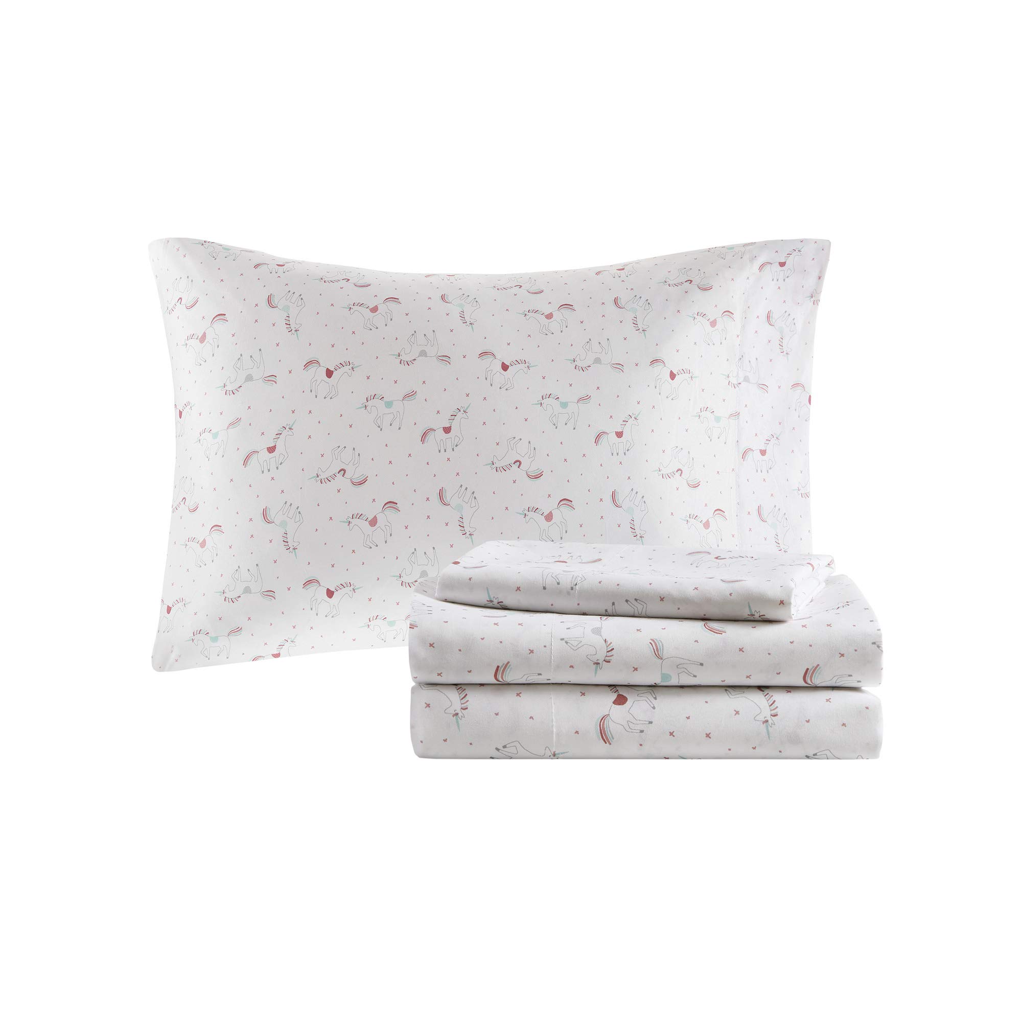 Mi Zone Kids Alicia Cozy 6-Piece Twin Bed in a Bag Set - Soft Comforter & Complete Sheet Set with Playful Print, Pink Girls Bedding for Cozy Sleep & Room Decor | Perfect for Kids' Bedrooms, Sleepovers & Nursery Decor