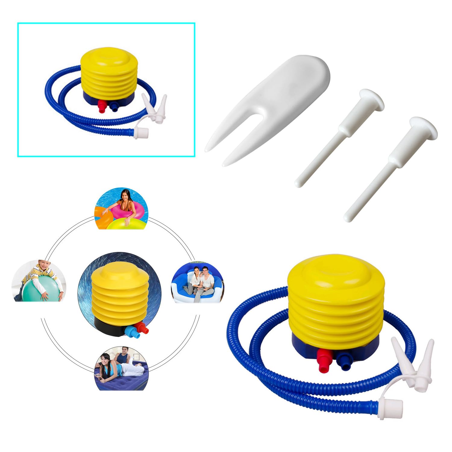 **Yoga Ball Pump - Manual Hand & Foot Air Inflator with Plug Pin Stopper - Exercise Ball, Fitness Ball, Swimming Ring & Pool Float Inflator - Perfect for Gym, Home Workouts, Yoga, and Outdoor Activities**