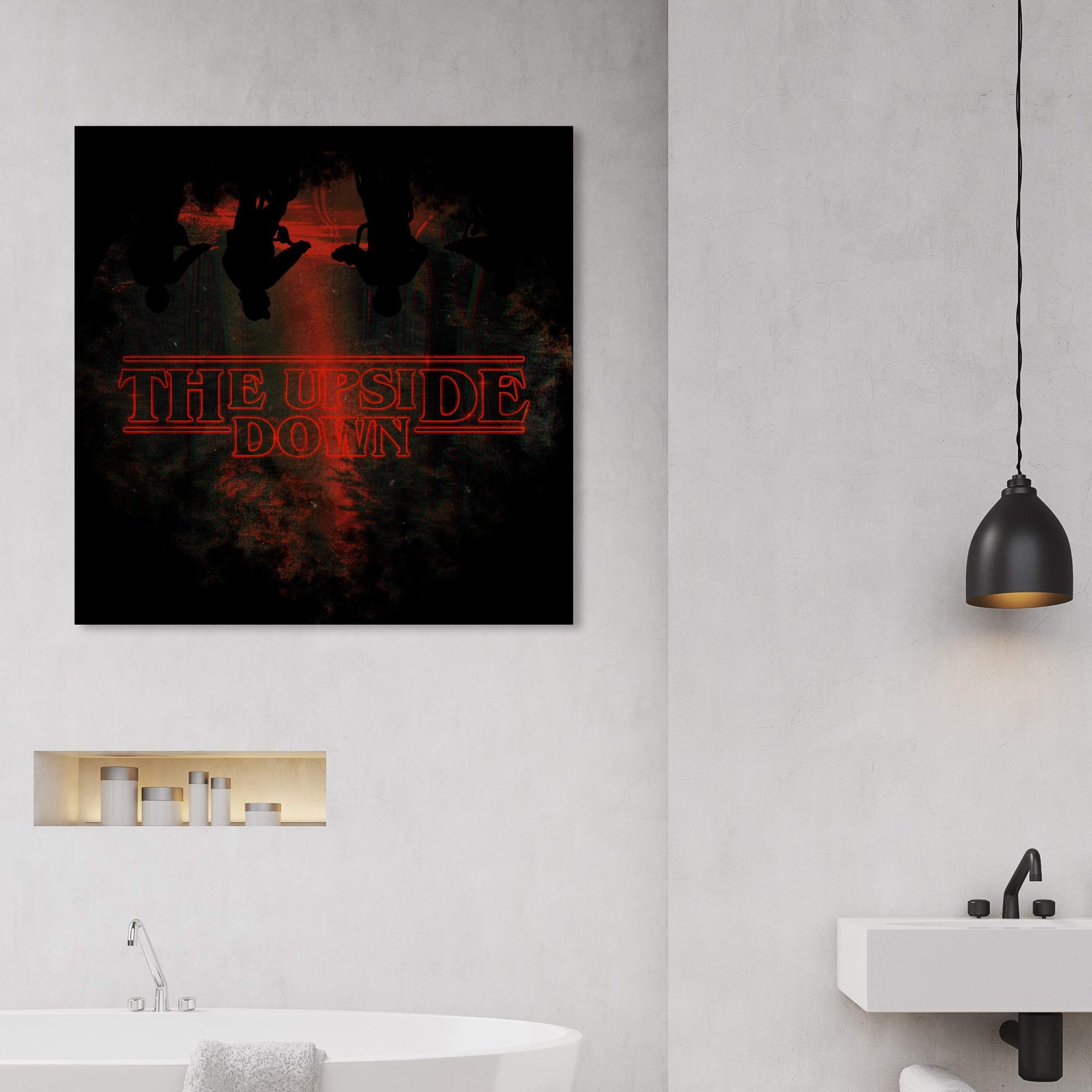 Wynwood Studio 'The Upside Down' Stranger Things Wall Art Canvas Print - 30x30 Inch TV Show Home Decor in Red & Black - Perfect for Living Room, Bedroom or Office Decor
