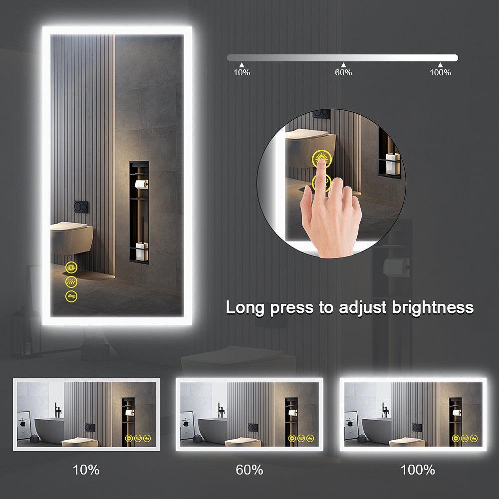 SmartGlow Dimmable LED Frameless Anti-Fog Bathroom Vanity Mirror with Touch Control - Perfect for Makeup, Shaving & Home Decor