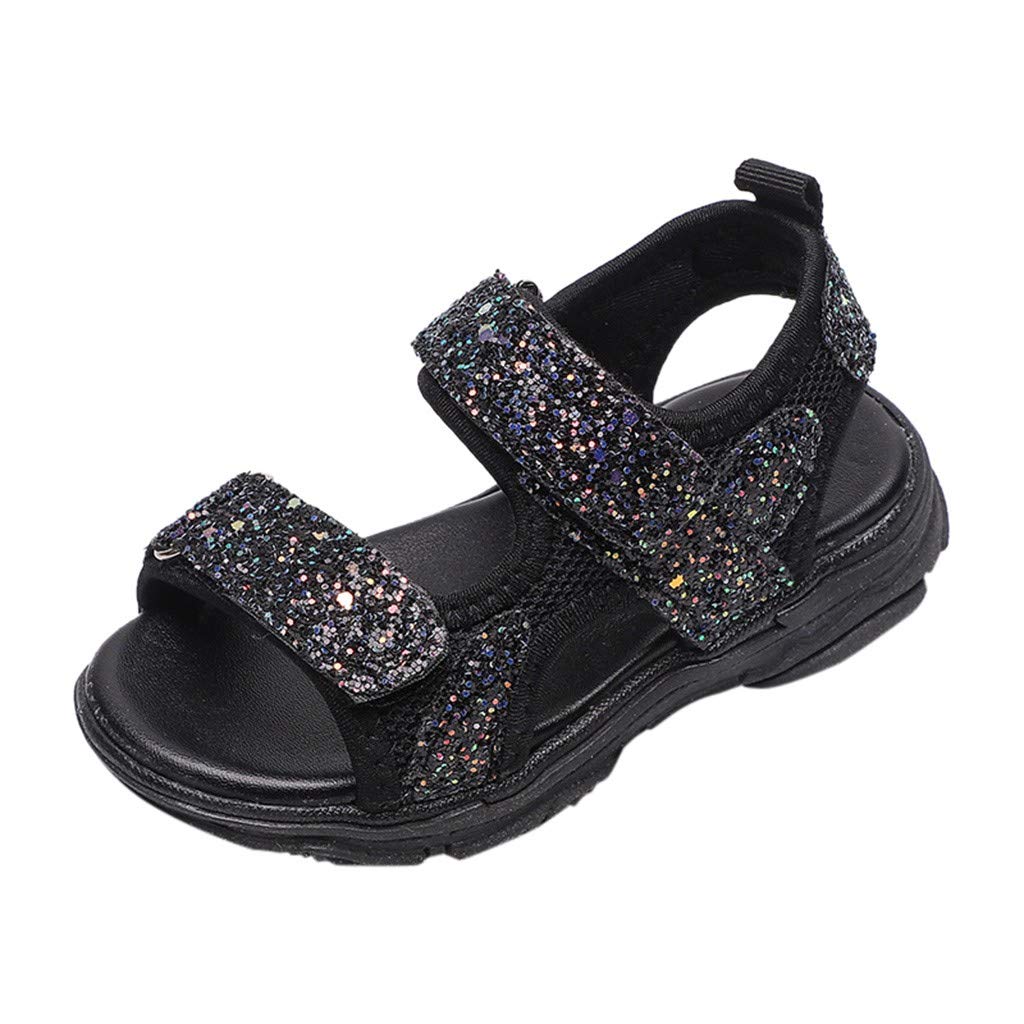 Kids' Sparkly Mesh Sneakers for Girls & Boys - Slip-On High Top Sport Sandals in Black & White | Perfect for Playground, School & Casual Outings