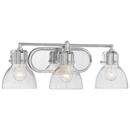 Transitional Bathroom Vanity Light Fixture - Minka Lavery 3-Light Bath Vanity in Brushed Nickel, 8.25