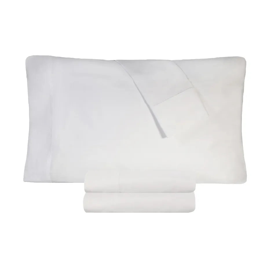 Premium 300 Thread Count 100% Cotton Percale Solid Pillowcase Set - Soft & Breathable Bedding for Hotel-Like Comfort - Perfect for Master Bedroom, Guest Room & Luxury Home Decor