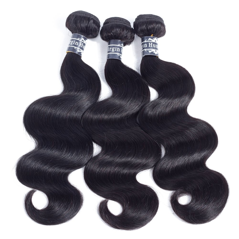 Amella Hair 8A Brazilian Body Wave Hair Bundles with 4x4 Closure - 100% Unprocessed Virgin Remy Hair (18 20 22 Inches + 16 Free Part) - Perfect for Weaving, Extensions & Natural Hairstyles