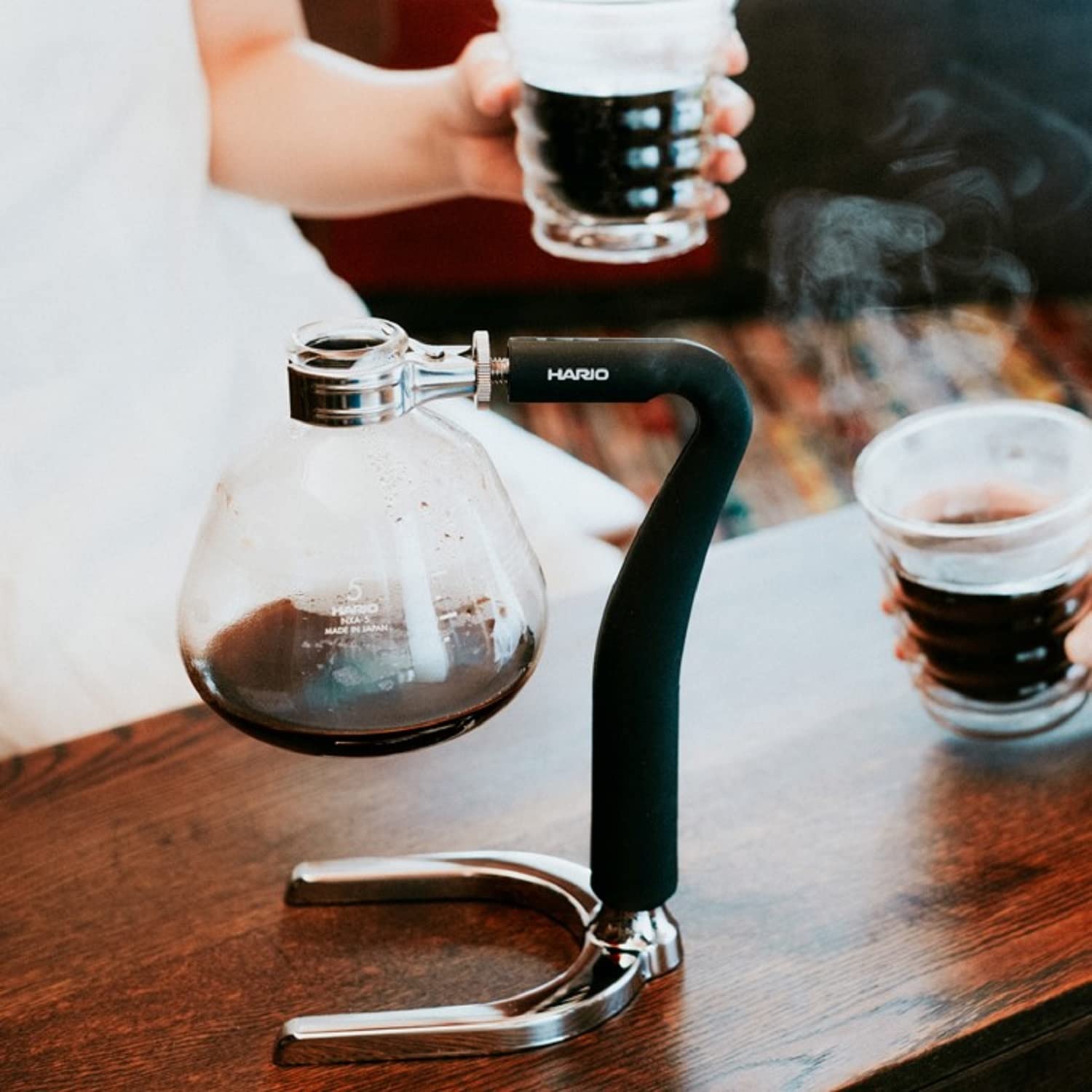 Hario NXAR-5 Next Coffee Siphon Brewer - 5 Cup Black Vacuum Coffee Maker for Home & Office Use | Perfect for Pour Over Coffee Lovers & Specialty Brewing