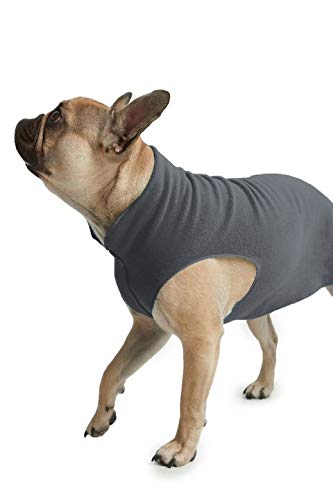 Soft & Snuggly Stretch Fleece Dog Sweater Jacket - Warm Pullover Vest for Small, Medium & Large Dogs (2XL, City Grey) - Perfect for Winter Walks & Indoor Comfort