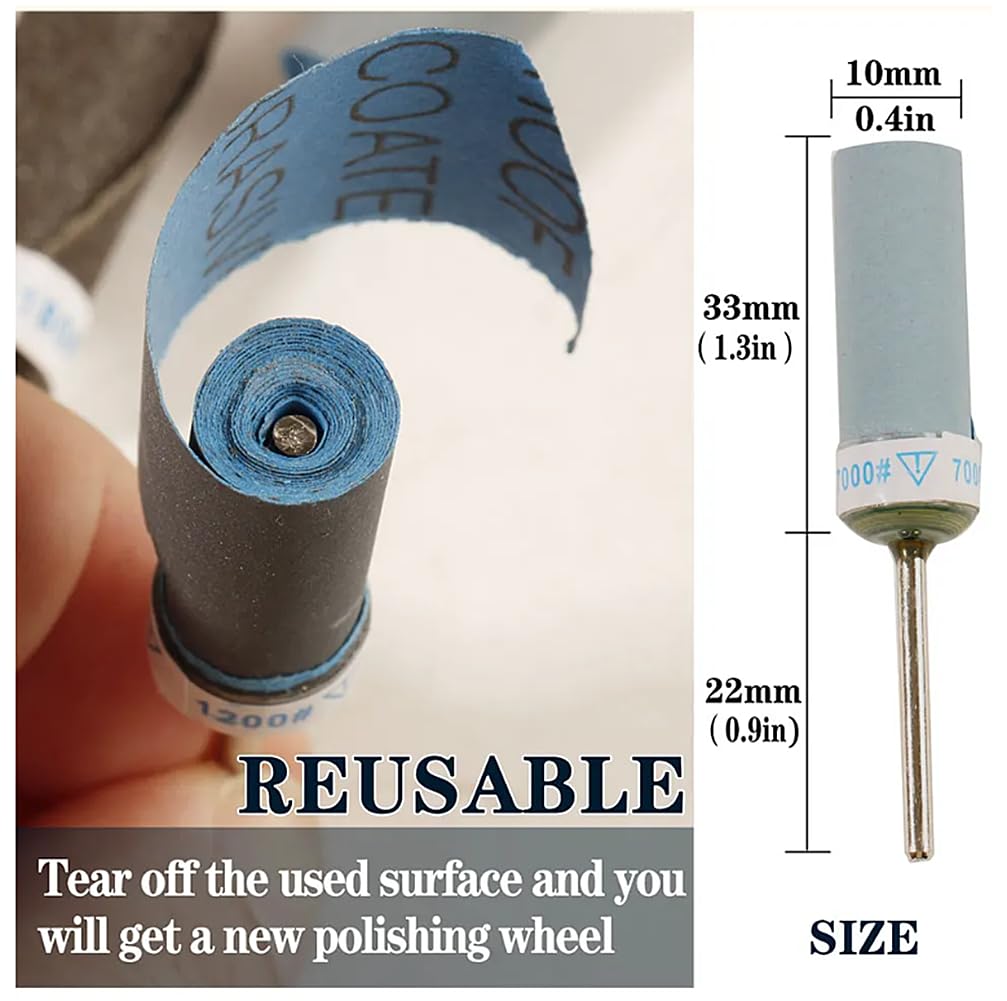 Wet Dry Sandpaper Stick & Sanding Drum Kit with 1/8