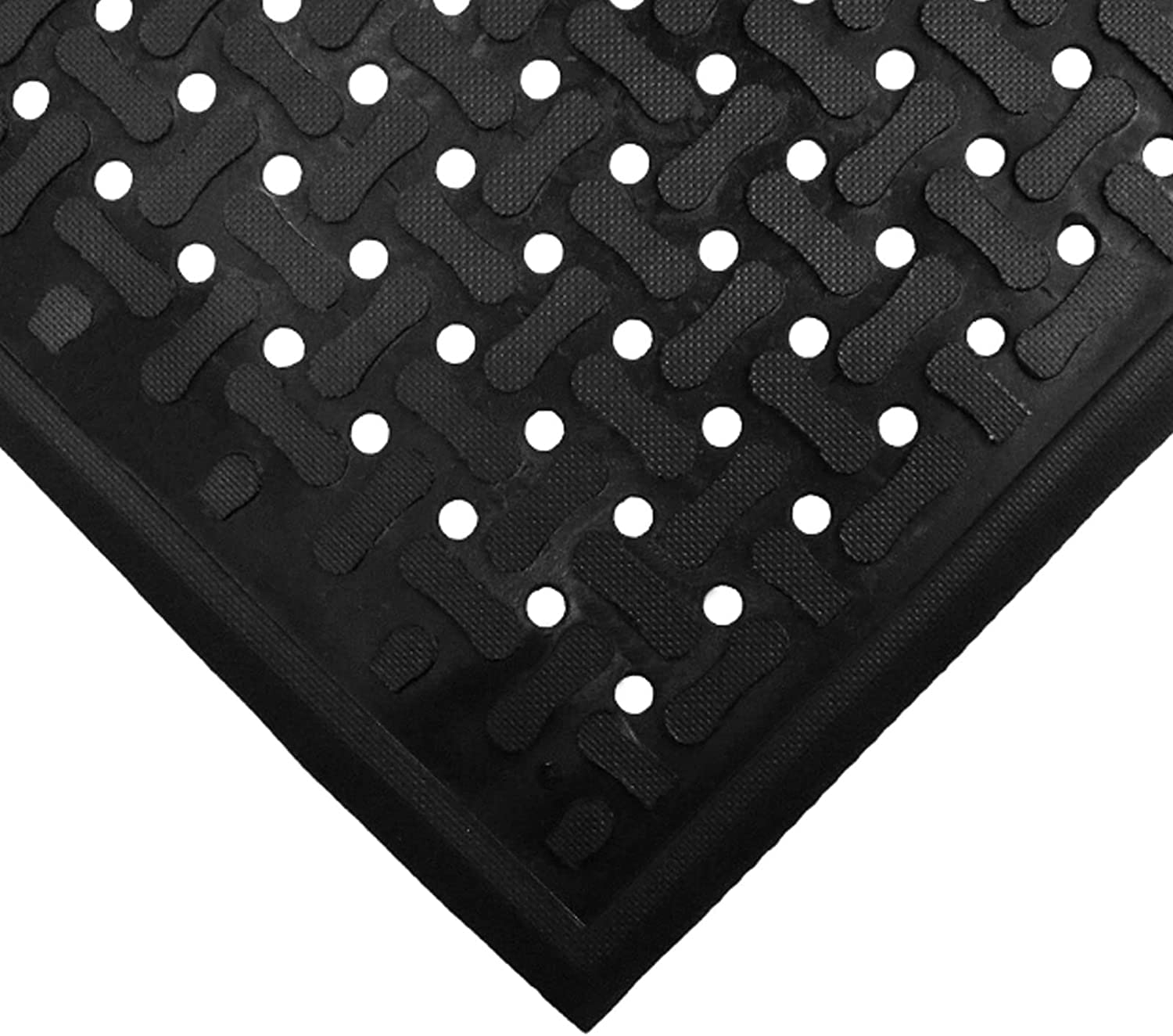 **M+A Matting Comfort Flow Anti-Fatigue Kitchen Mat - Grease Proof, Oil Resistant, Odor Resistant, Lightweight Commercial Floor Mat for Wet Areas – Black (3' x 5') – Perfect for Restaurant, Bakery, and Food Service Workspaces**