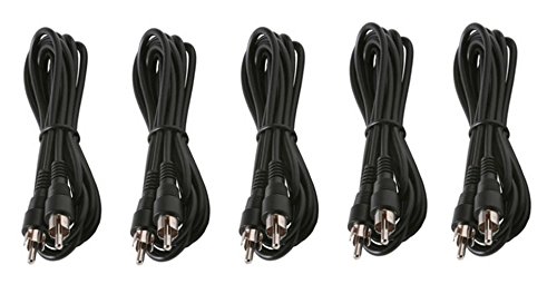 5-Pack 25 Feet RCA Male to Male Audio Video Cable - High-Quality RCA Cables for Home Theater, Stereo, Speakers, Gaming & TV Setup - Durable Gold-Plated Connectors, CNE461491