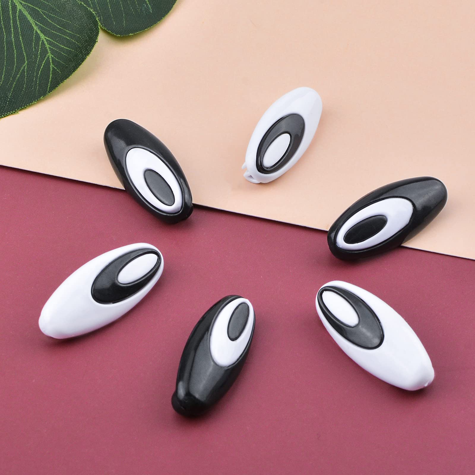 WANDIC 50Pcs Safety Pins for Hijab, Scarf & Diaper - Black & White Plastic Cover