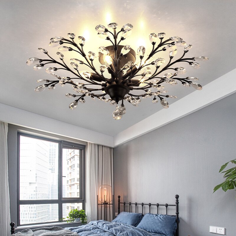 Crystal Tree Chandelier - Elegant Modern Lighting Fixture for Dining Room, Living Room & Bedroom | Dimmable LED Ceiling Light for Home Decor