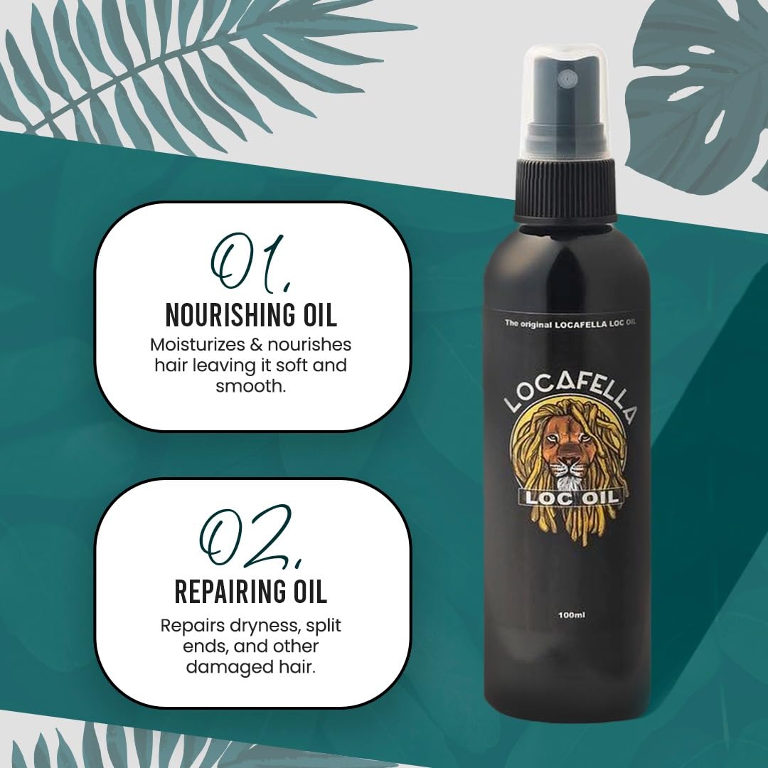 Premium Locafella Hair Growth Oil for Dreadlocks & Natural Hair - Moisturizing Scalp Treatment with Shine Enhancer for Braids, Faux Locs, Twists & Sisterlocs | Daily Hair Care Solution for Stronger, Healthier Locks