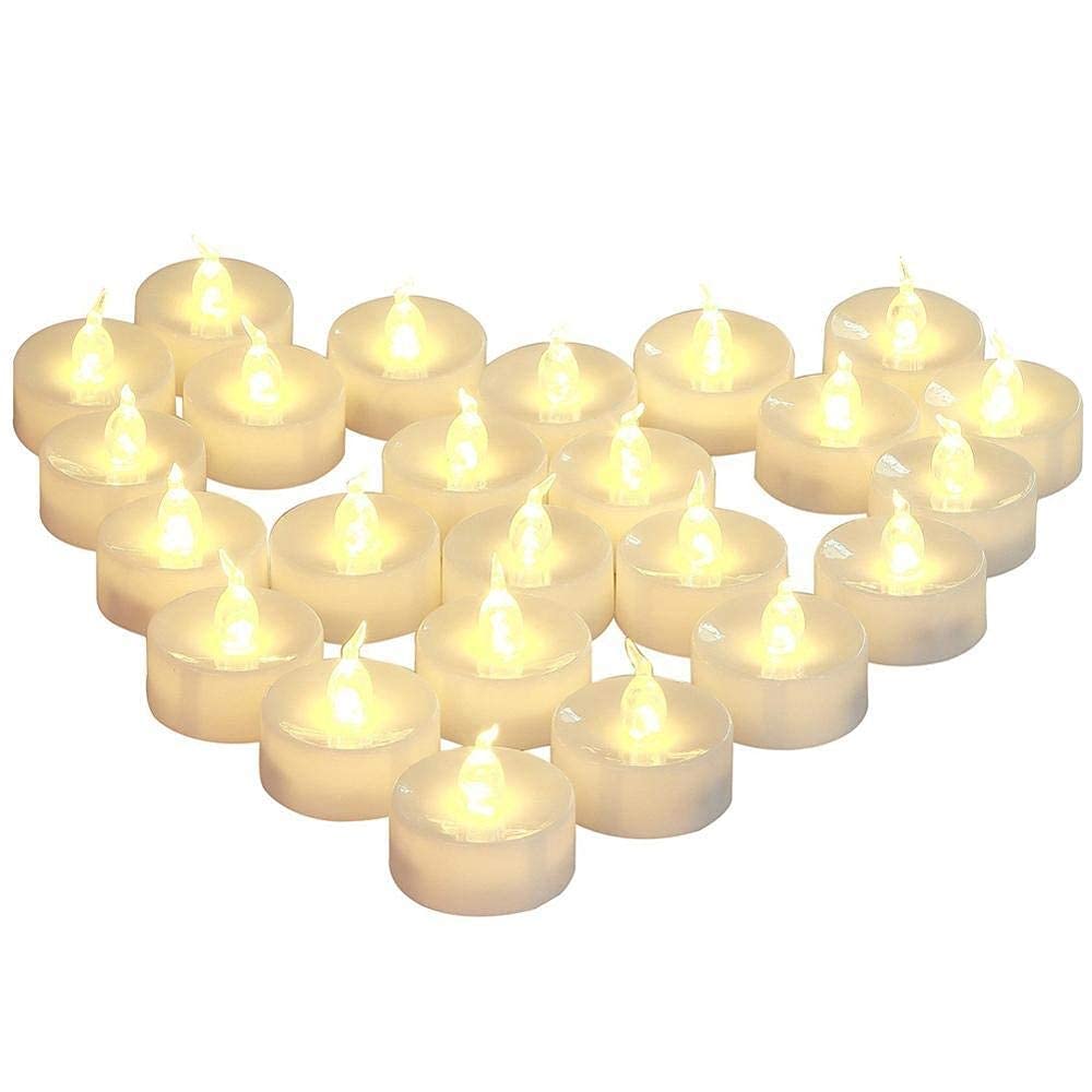 Realistic Pack of 6 Timer LED Flameless Candles - Warm White Flickering Light with Auto Timer (6H On/18H Off) - Perfect for Birthday Parties, Weddings & Home Decor