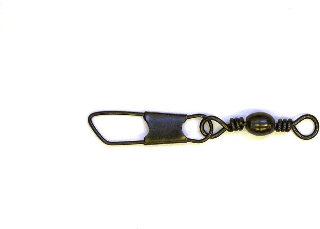 Eagle Claw Barrel Swivel with Safety Snap - Strong Fishing Swivels for Saltwater & Freshwater - Ideal for Lures, Rigs & Tackle Boxes