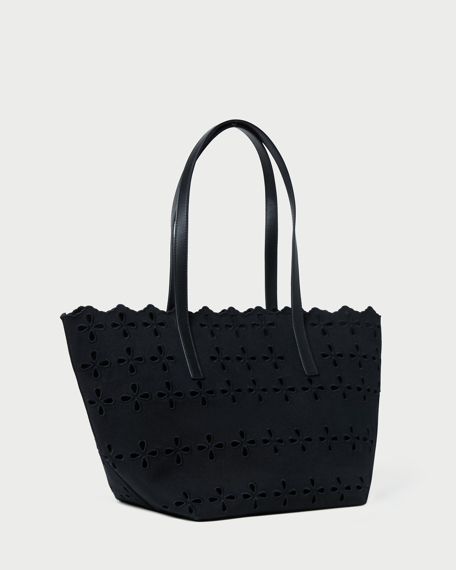 Easton Black Embroidered Canvas Tote Bag - Stylish & Durable Reusable Shopping Bag for Women, Perfect for Groceries, Beach & Work Commute