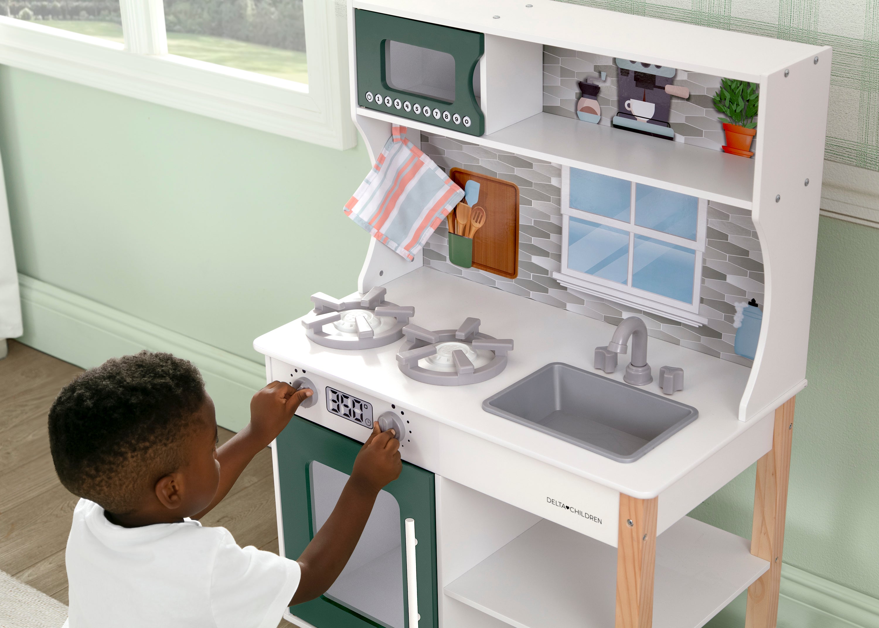 Tiny Chef Play Kitchen Set - Wooden Pretend Cooking Toy for Kids Ages 3-6 | Interactive Learning & Role Play for Preschoolers | Perfect for Birthday Gifts & Indoor Playtime