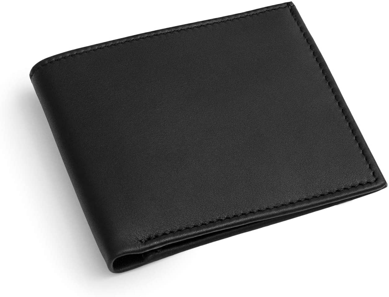 Maruse Personalized Bifold Wallet for Men - Slim Genuine Italian Calf Leather Wallet with Convenient Interior Pockets | Elegant & Minimalist Design | Perfect Gift for Dad, Husband & Business Professionals | Custom Black