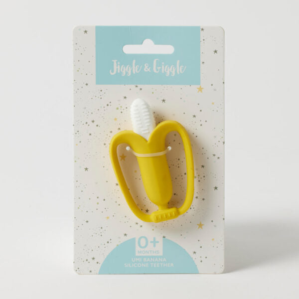 Organic Silicone Banana Teether for Babies - Safe & Soft Teething Toy for Infants - Perfect for Soothing Sore Gums at Home or On-the-Go