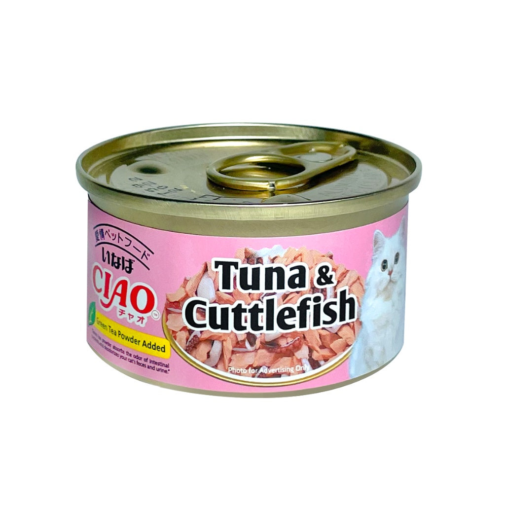 Premium White Meat Tuna in Jelly Wet Cat Food - 75g Can, High-Protein Meal Topper with Shirasu, Cuttlefish, Bonito & Crab Stick - Delicious Treat for Adult & Senior Cats - Perfect for Picky Eaters & Weight Management