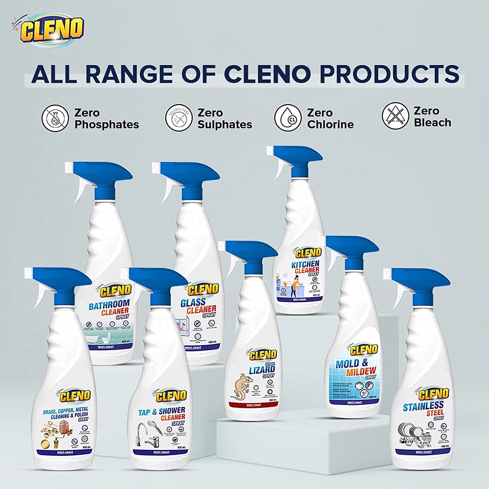 Cleno Heavy Duty Kitchen Degreaser Spray - Powerful Oil & Grease Remover for Stoves, Grills, Ovens, Exhaust Fans & Kitchen Surfaces (450ml) | Ideal for Deep Cleaning Chimneys, Countertops & Food Stains