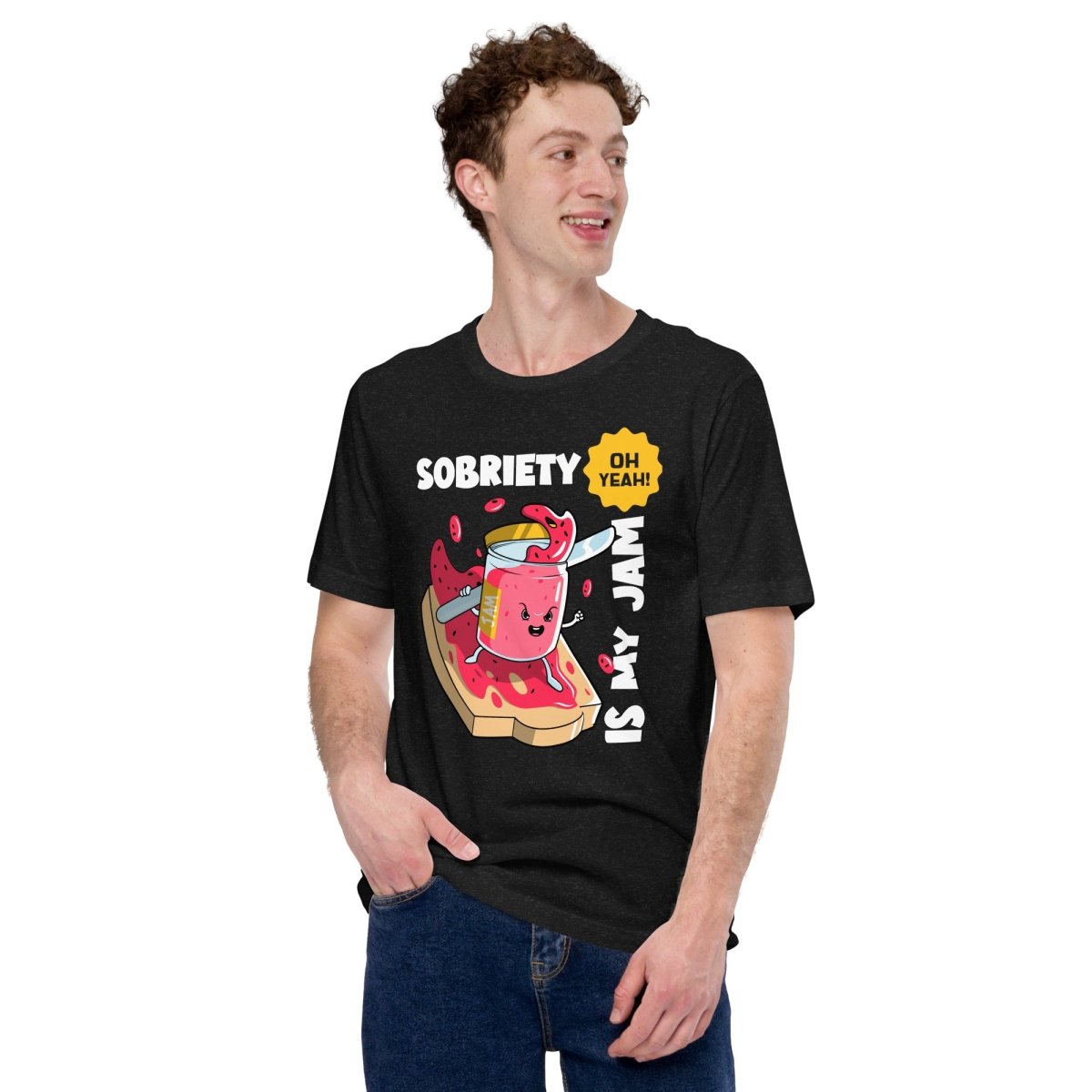 Jammin' to Sobriety Unisex T-Shirt - Comfortable Cotton Tee for Sober Living & Recovery Support - Perfect for AA Meetings, Music Festivals & Everyday Wear