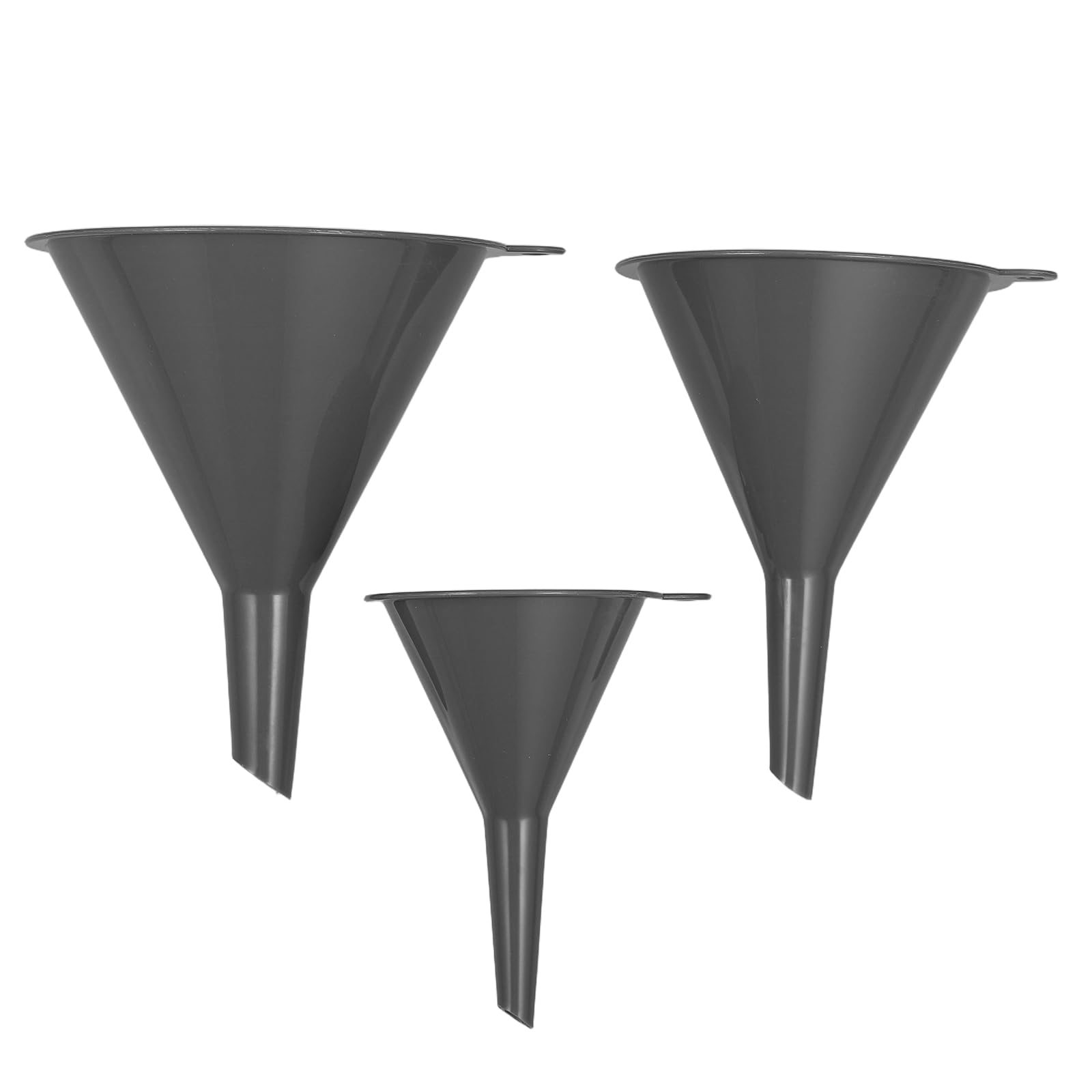 3-Piece Plastic Funnel Set (5mm/8mm/10mm) - Large, Medium & Small Kitchen Funnels for Bottles, Cooking, Baking, Oil Transfer & DIY Projects - Durable Food-Grade Filling Funnels for Home & Professional Use