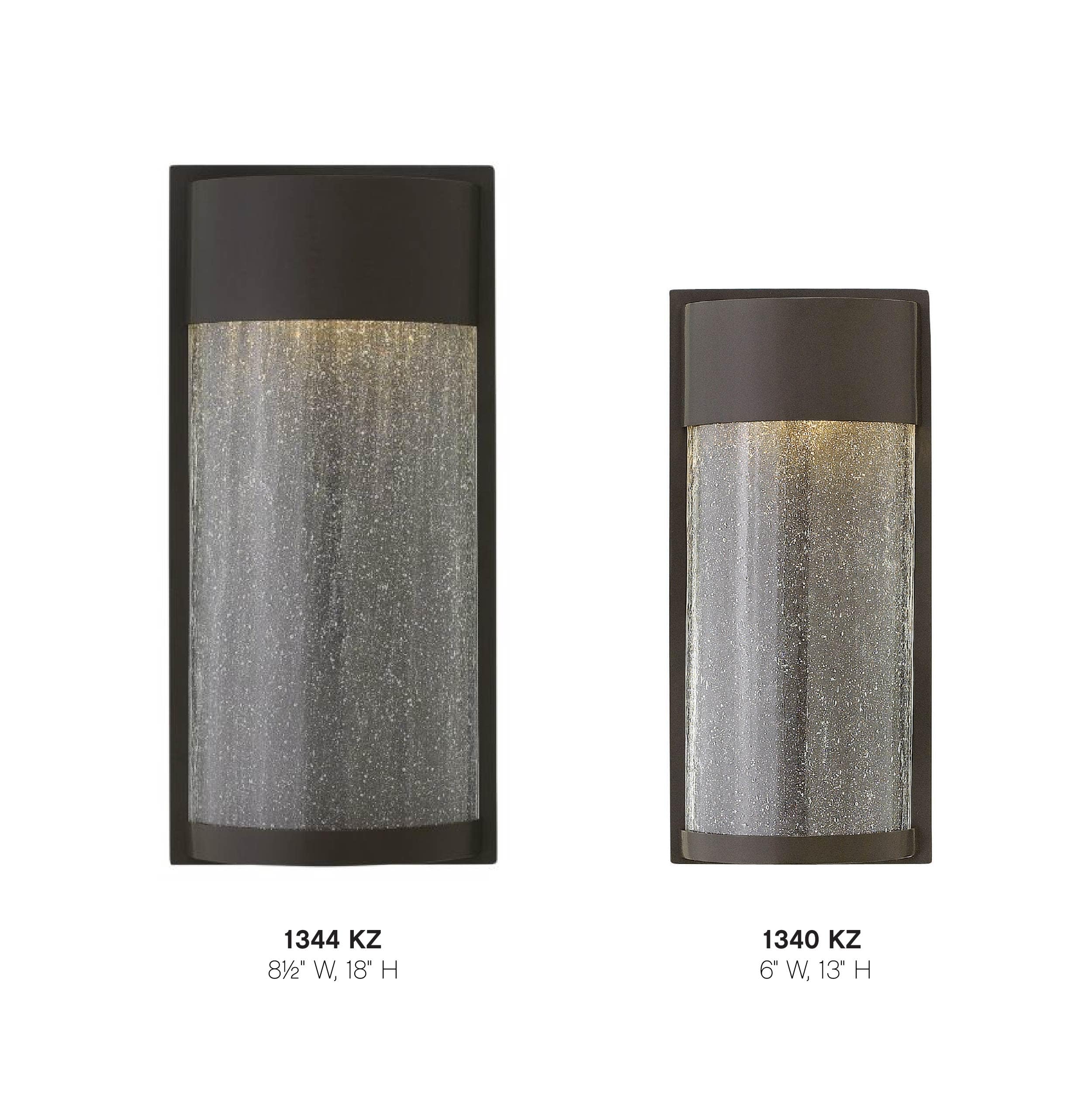 Hinkley Shelter Medium Wall Mount Outdoor LED Lantern - Aluminum Fixture with Clear Seedy Glass Shade, Dark Sky & ADA Compliant, Buckeye Bronze Finish - Perfect for Porch, Patio, and Entryway Lighting