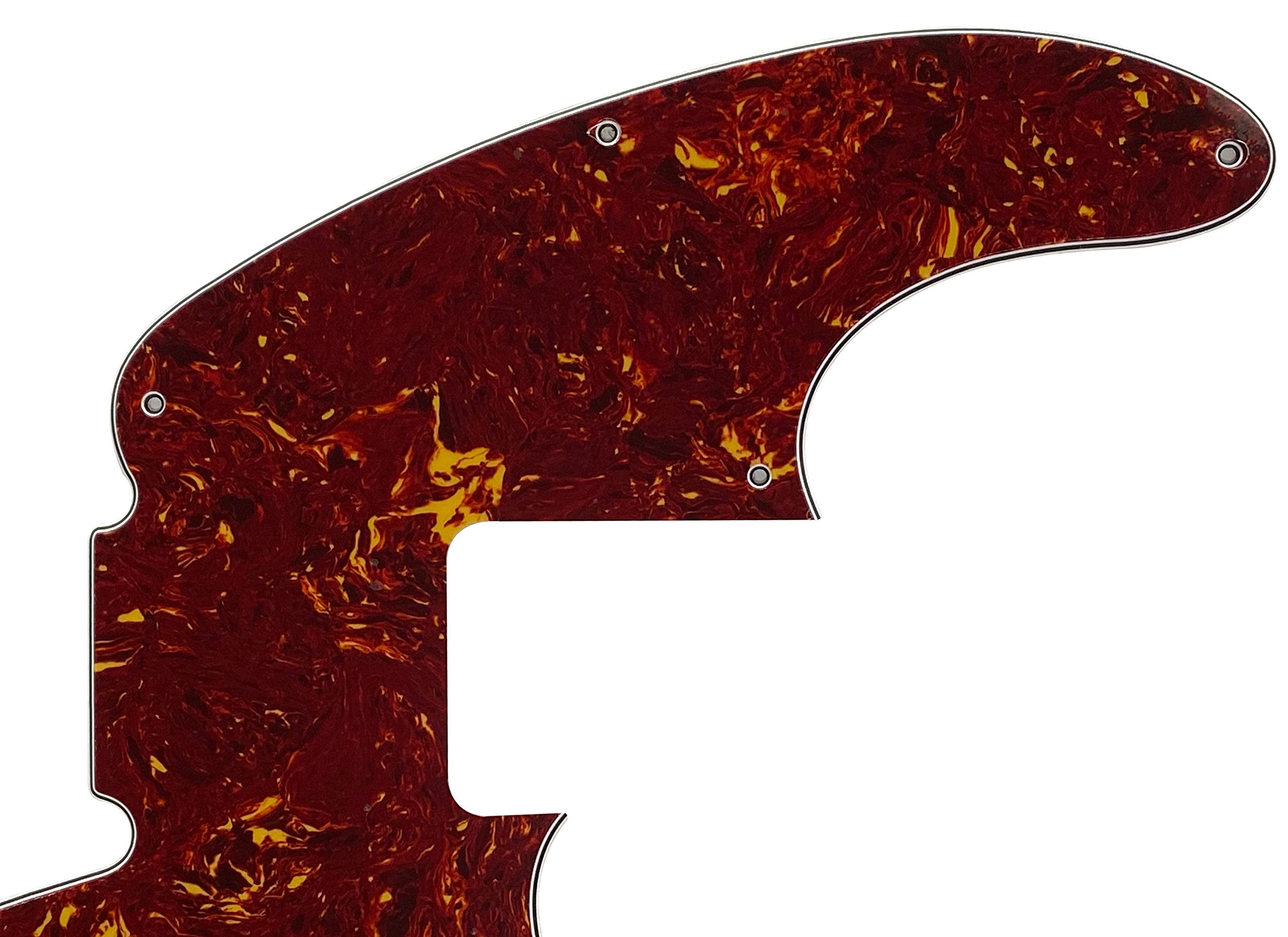 Fender Telecaster Precision Bass Guitar Pickguard - 4 Ply Red Tortoise Shell Pick Guard Replacement for Electric Bass Guitar | Perfect for DIY Repairs & Custom Upgrades