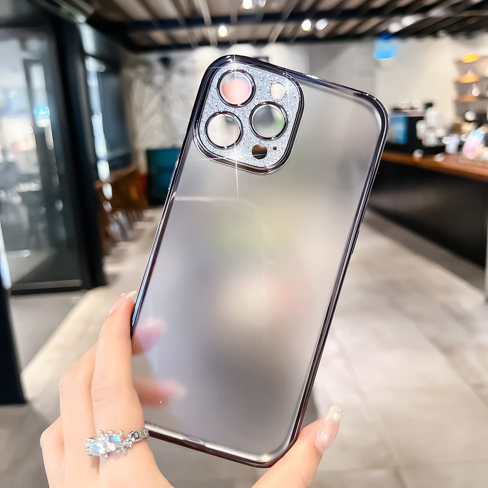 COOWEEK Luxury Sparkle Rhinestone Clear Case for iPhone 12 Pro Max (6.7 Inch) - Glitter Bling Camera Protector, Cute Girly Phone Cover for Women | Perfect for Parties, Dating & Everyday Glam