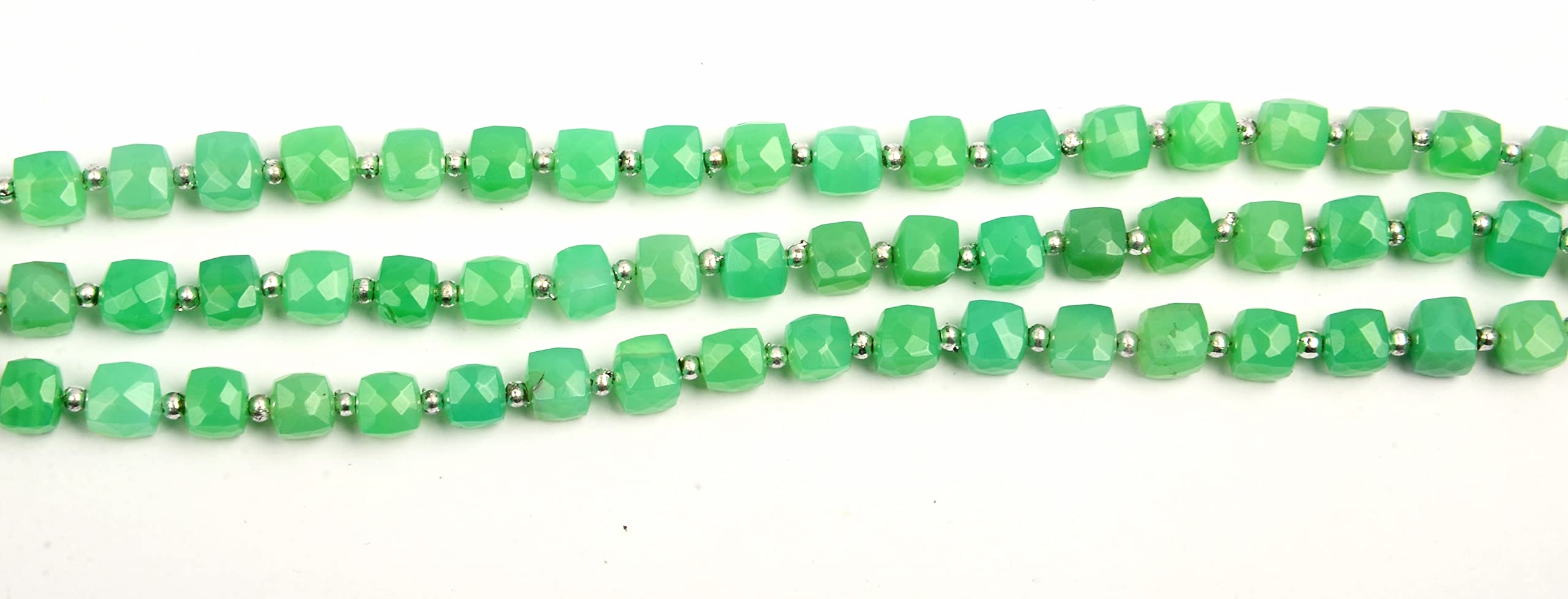 Natural AAA Grade Chrysoprase Faceted Bead Strand - 6mm Semi-Precious Gemstone for Jewelry Making (8 Inches) | May-June Birthstone Supplies for Necklace, Earrings & Bracelet DIY | Perfect for Boho, Handmade & Healing Crystal Jewelry Creations