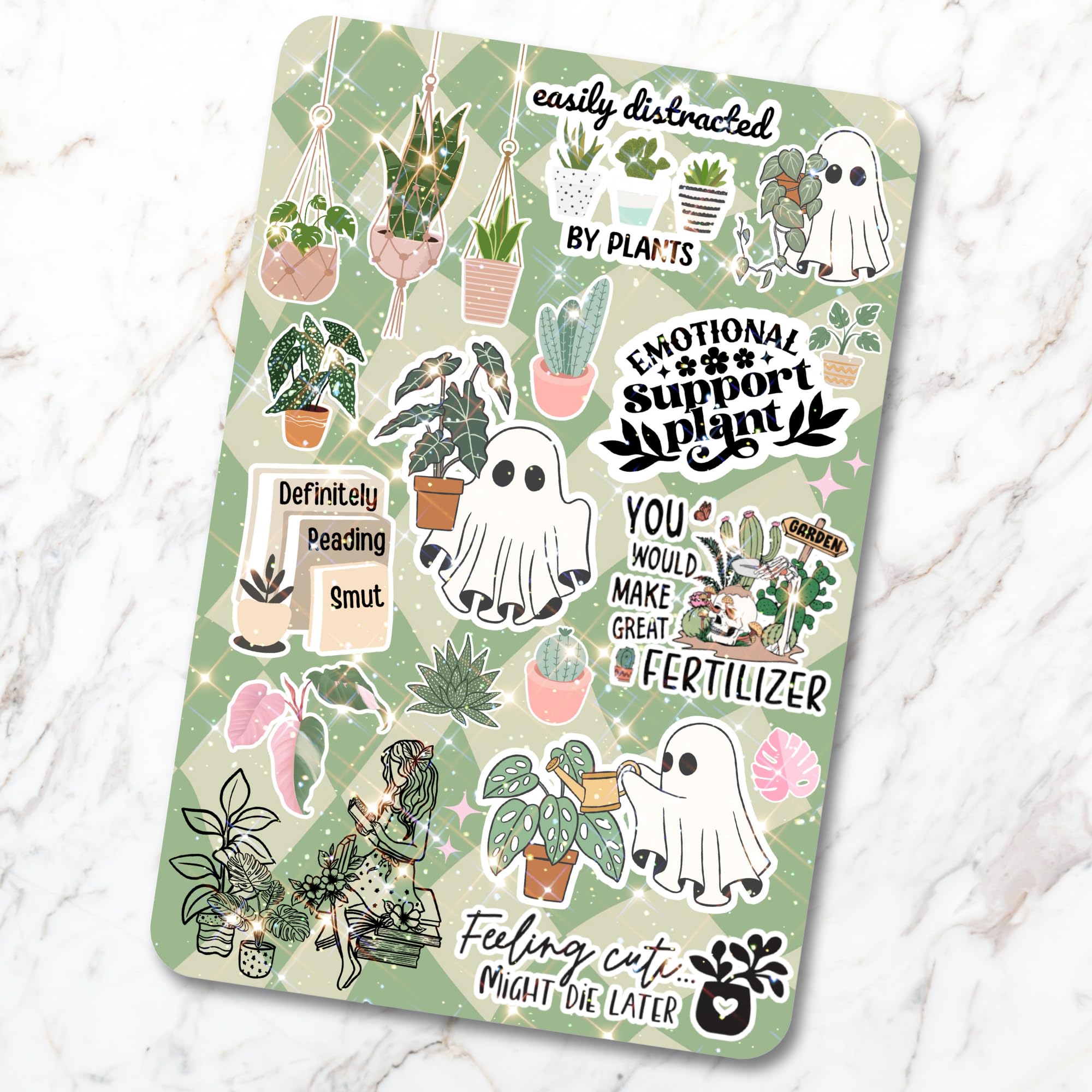 Clear Kindle Back Cover Insert for Kindle Paperwhite 11th Generation | Bookish E-Reader Case Insert with Agave Green Cardstock | BookTok Inspired Stickers | Perfect Gift for Book and Plant Lovers | Ideal for Reading, Travel & Book Club Meetings