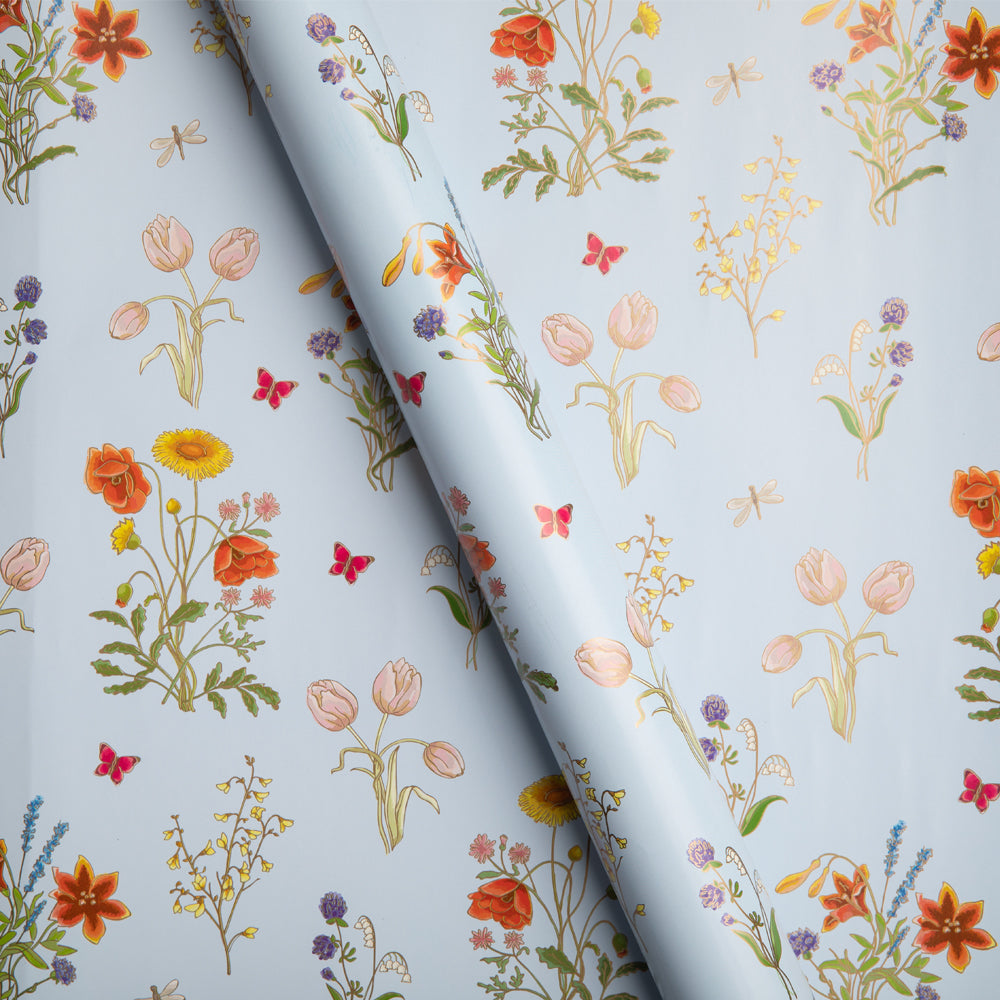 Premium Blue Floral Wrapping Paper - 20 or 40 Sheets Bulk Pack - Perfect for Gift Wrapping, Party Decorations & DIY Crafts