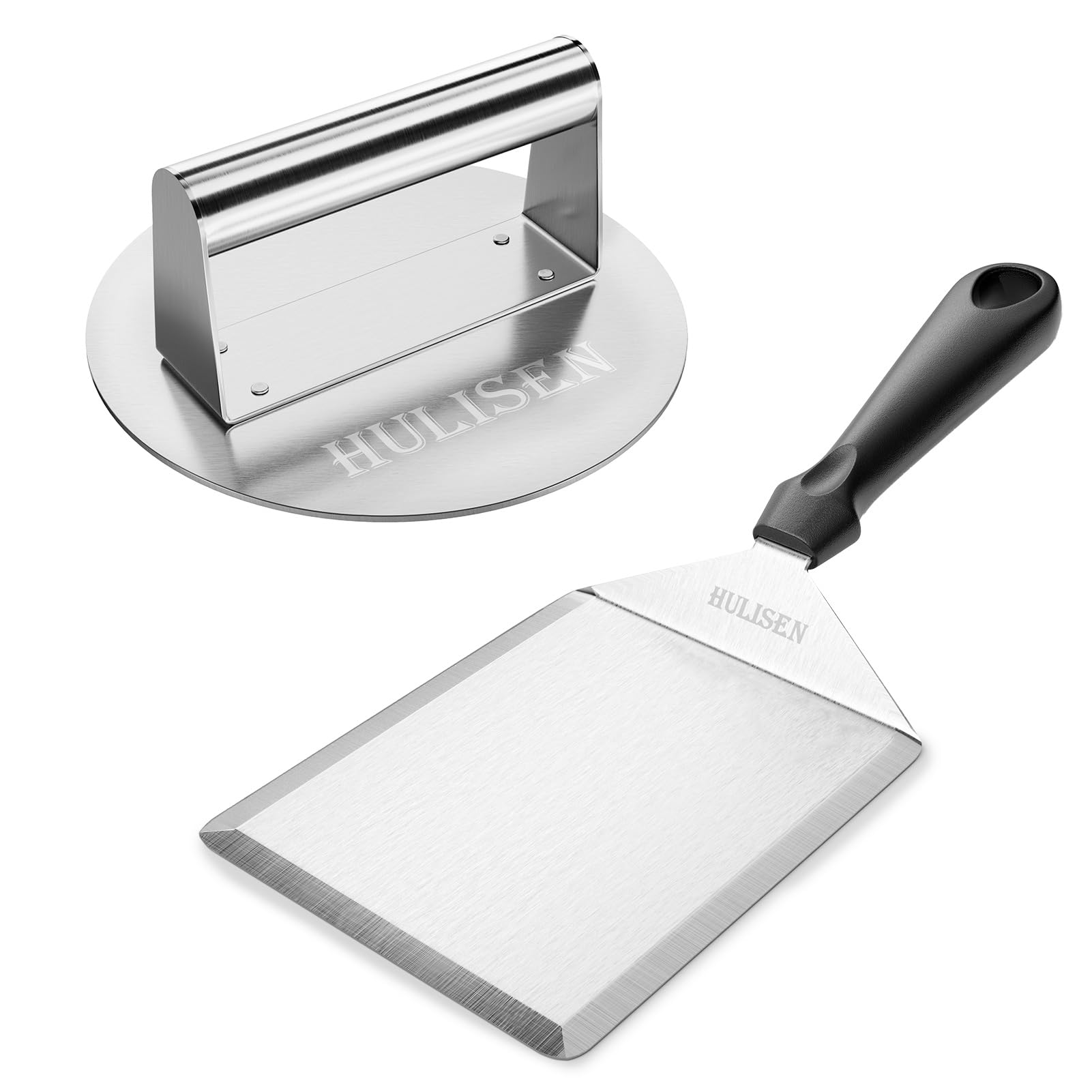 Premium Stainless Steel Burger Press Kit for Blackstone Griddle - Includes Burger Spatula & Smasher for Flat Top Grill Cooking - Perfect for BBQ, Hamburgers, Steak & Meat - Ideal for Backyard Grilling, Tailgating & Outdoor Cooking
