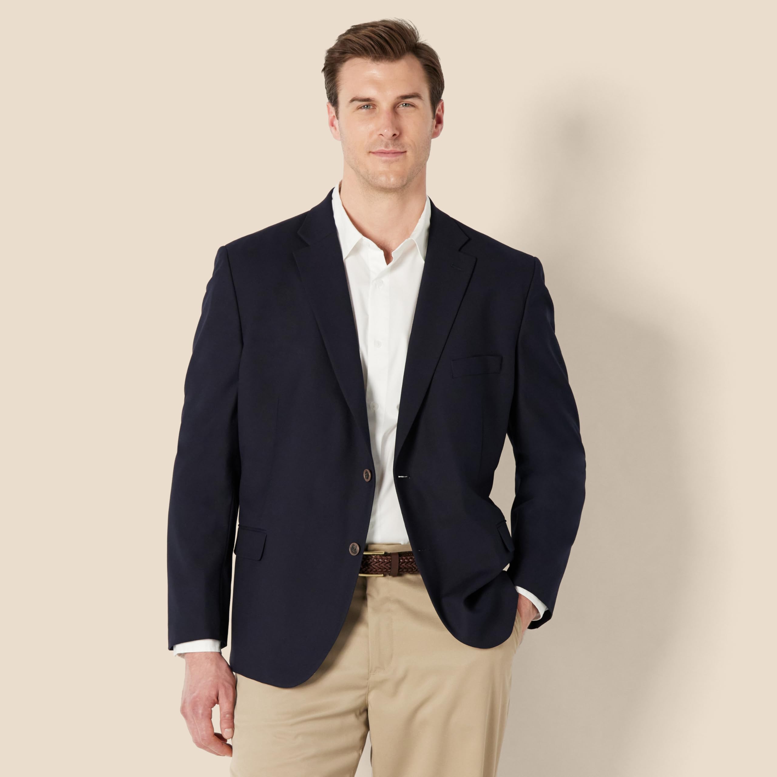 Amazon Essentials Men's Long-Sleeve Classic-Fit Stretch Blazer Jacket - Business Casual, Office Wear & Formal Occasions