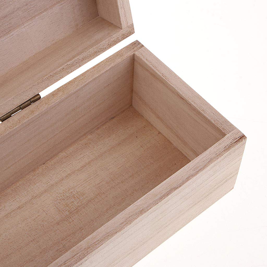 Natural Unfinished Wood Box with Lid - Classic Handmade Pencil Case, Memory Keepsake Box for School, Office & Home Organization | Perfect for Stationery, Jewelry & Small Treasures Storage