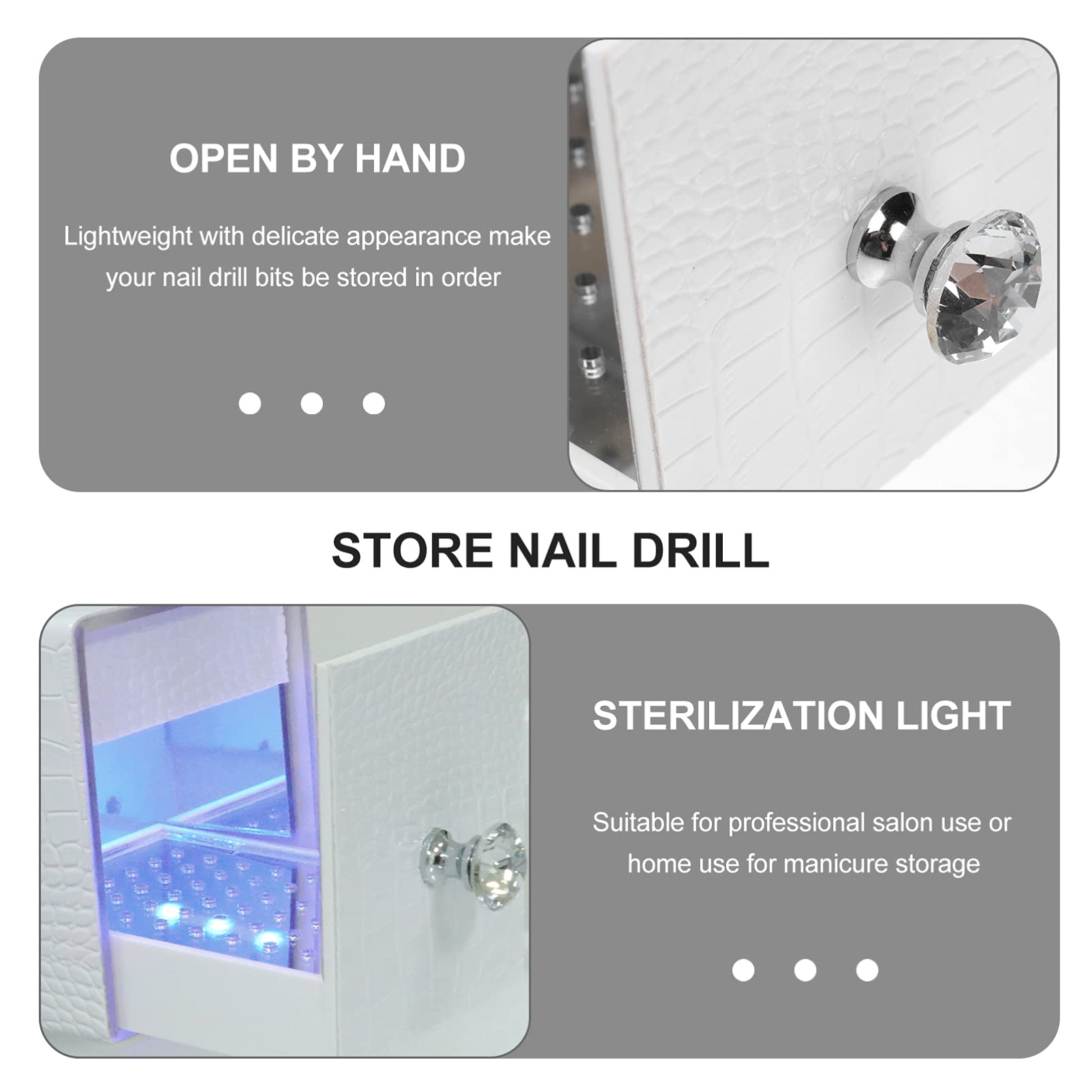1pc Acrylic Nail Drill Bit Holder Box - Portable Nail Art Grinding Drill Stand with Storage Container for Nail Art Supplies | Perfect for Nail Salons, Home Manicures & Professional Nail Technicians