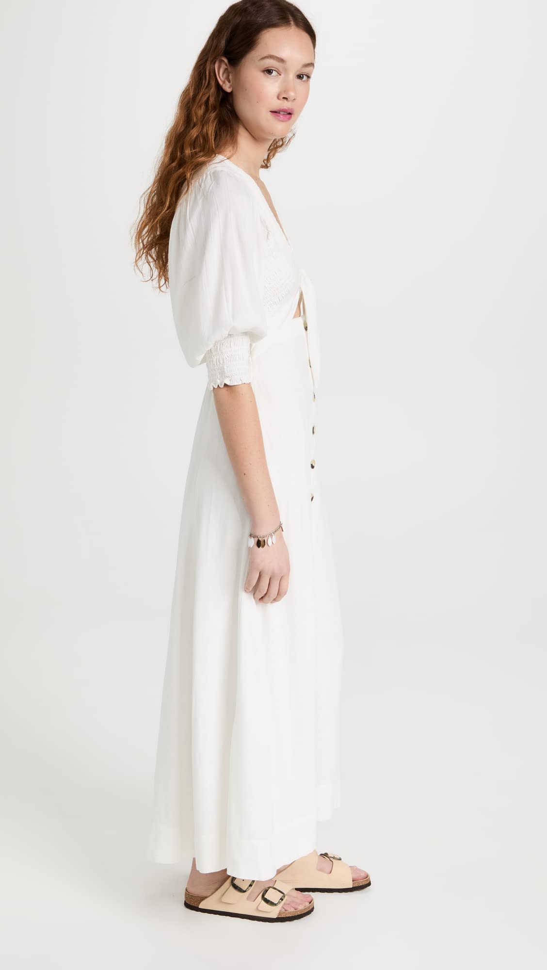 Free People Women's String of Hearts Maxi Dress - Boho Floral Print Long Summer Dress for Beach, Vacation & Festival Wear