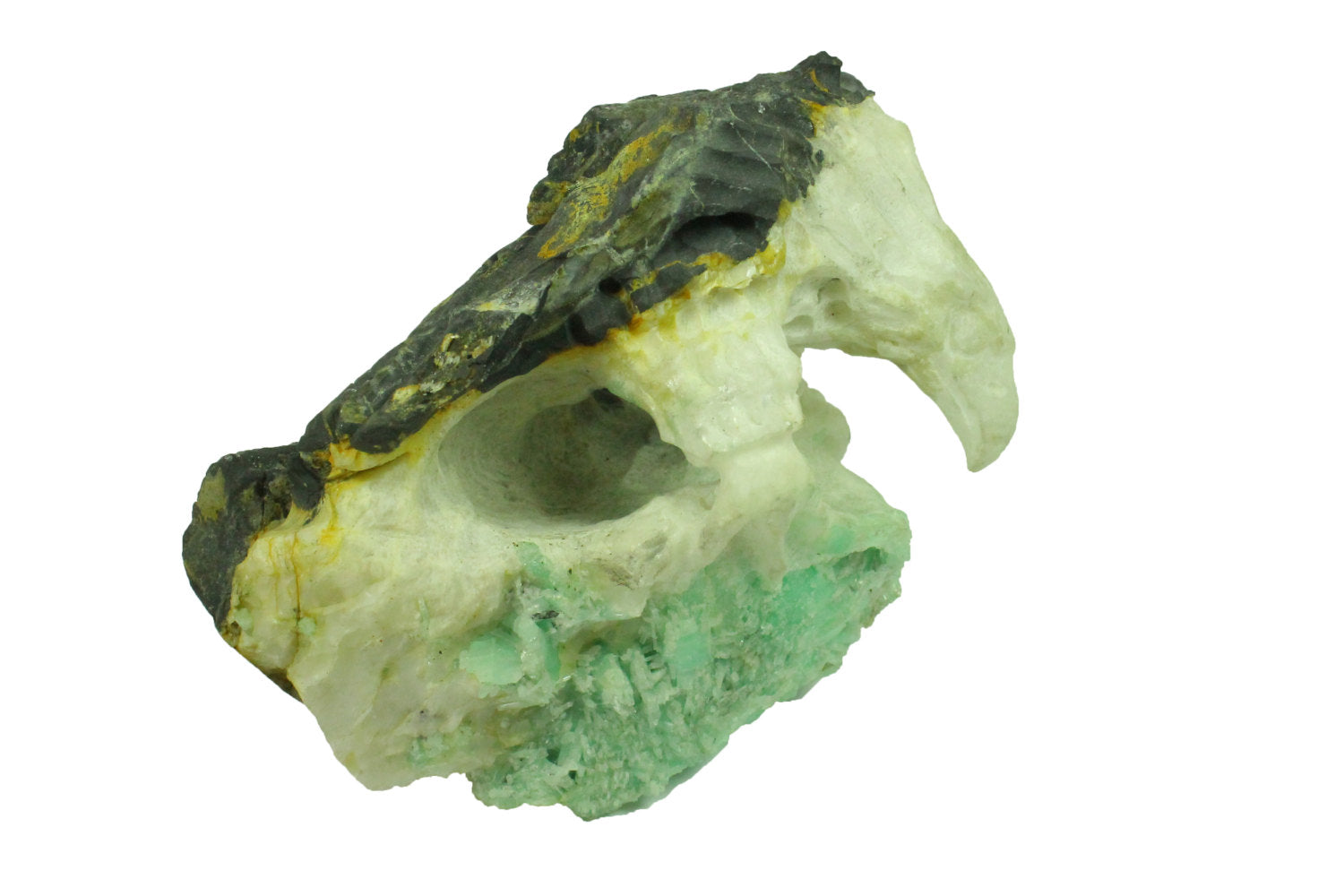 Authentic Hand-Carved Colombian Emerald Eagle Sculpture - Natural Green Gemstone Artwork for Home Decor, Office Display & Luxury Gift