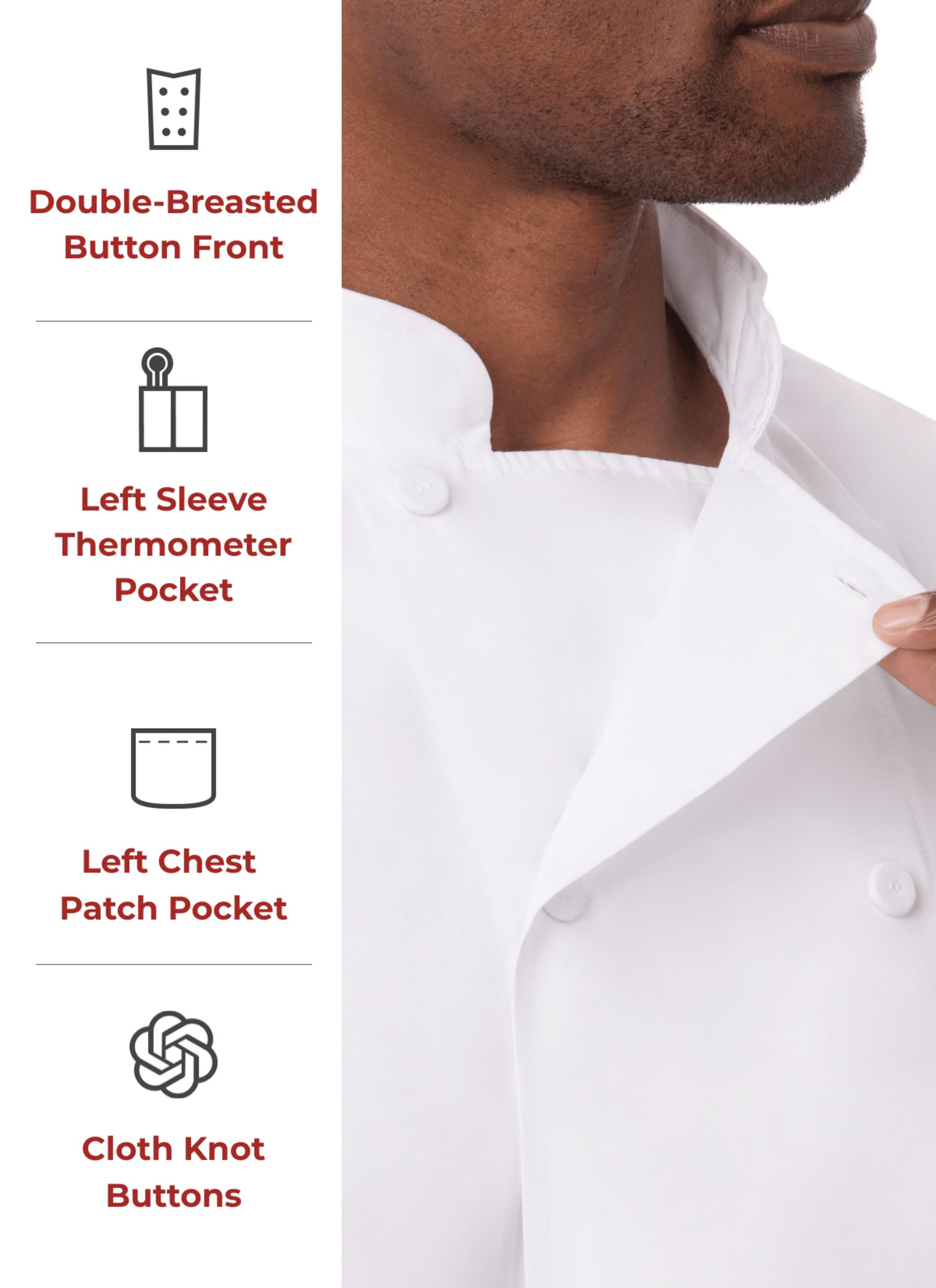 Chef Works Custom Men's Morocco Chef Coat - Professional Kitchen Apparel for Cooking, Baking & Culinary Arts | Durable & Stylish Chef Uniform for Restaurants & Catering