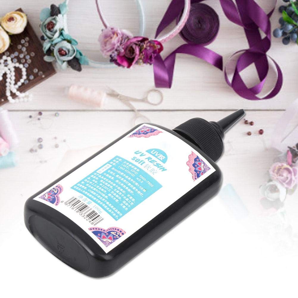UV Fast-Drying Resin Glue for DIY Jewelry Making - Soft Curing Epoxy Adhesive for Crafts, Painting & Art Projects (100g) - Perfect for Resin Jewelry, Home Decor & Creative DIY Gifts