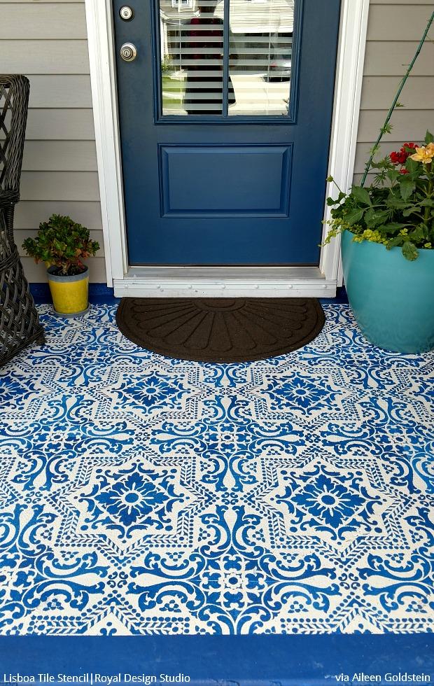 Lisboa Tile Stencil - Reusable DIY Ceramic Stencils for Home Decor, Wall Art & Craft Projects | Perfect for Bathroom, Kitchen Backsplash & Floor Tile Designs