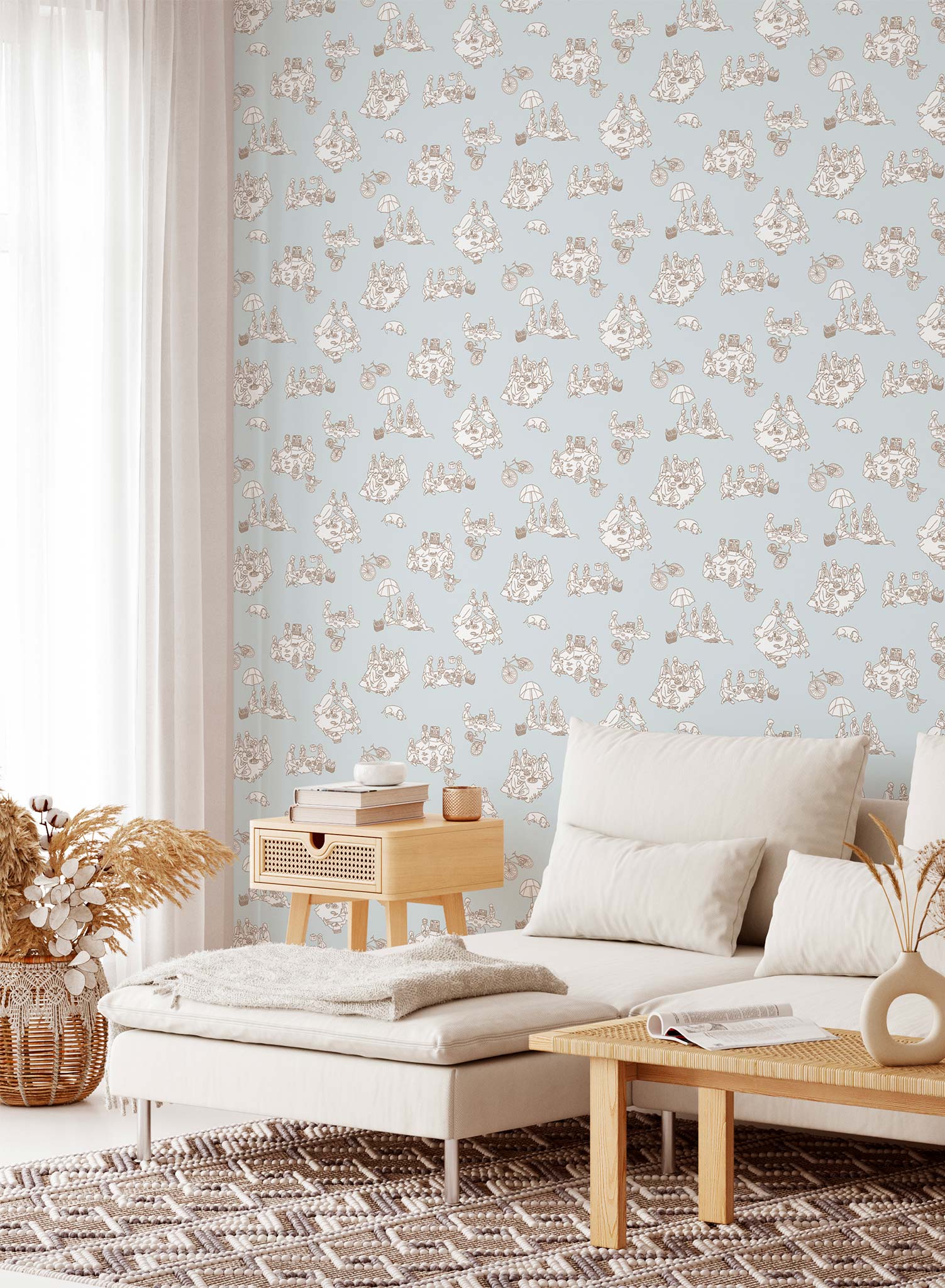La Fontaine Wallpaper - Premium Peel and Stick Wallpaper for Home Decor | Perfect for Living Rooms, Bedrooms & Nursery