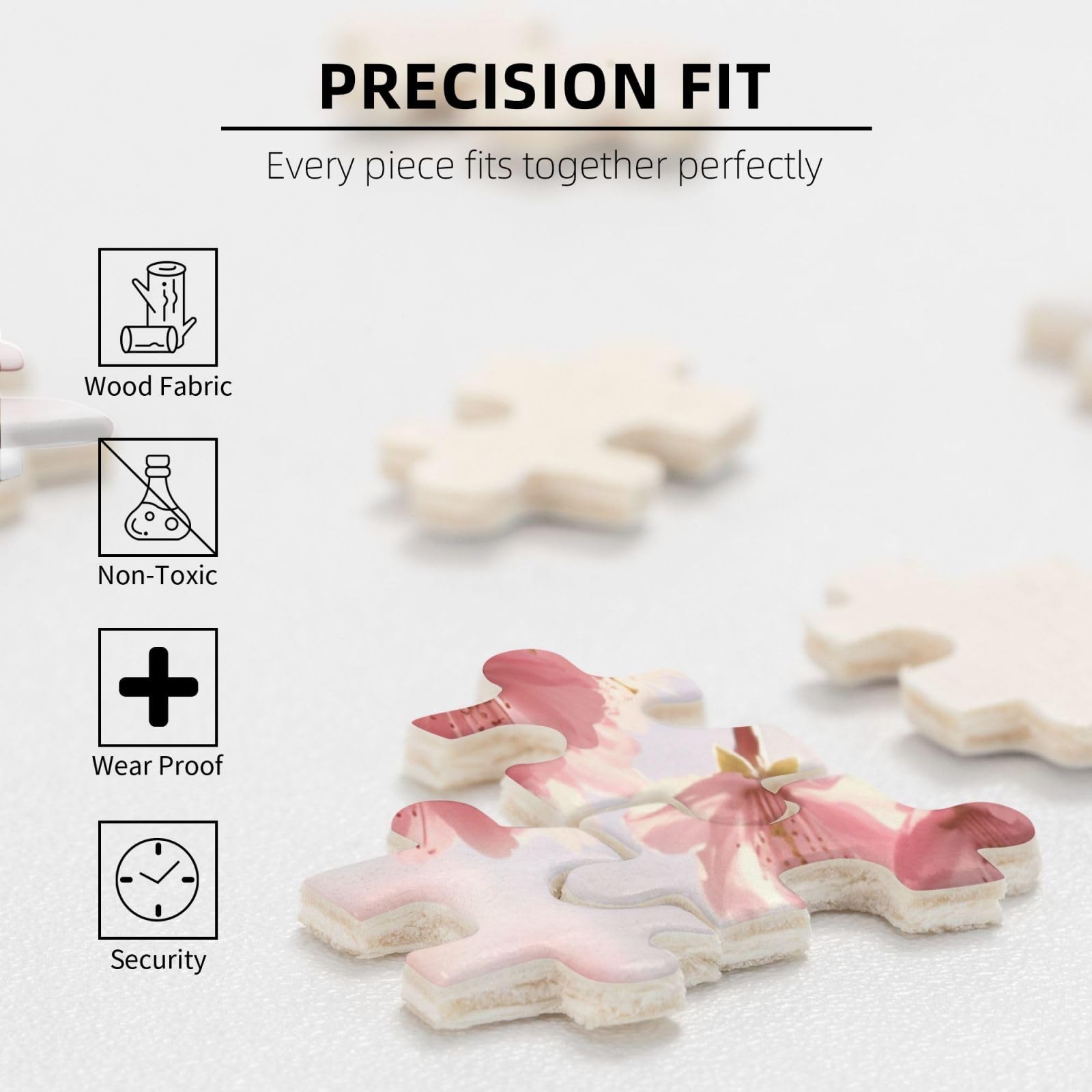 500 Piece Cherry Blossom Jigsaw Puzzle for Adults - Personalized Wooden Photo Puzzle with 20.4