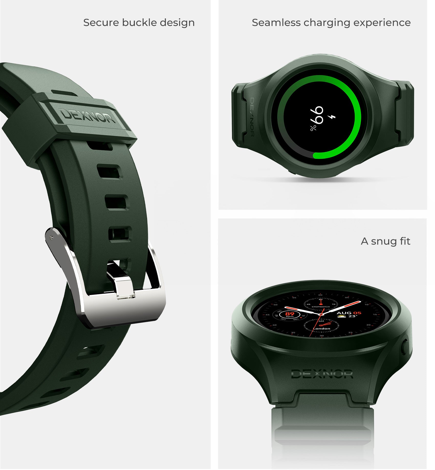 Premium Silicone Replacement Band for Samsung Galaxy Watch Active 2 (44mm) - Comfortable Durable Sport Strap for Workouts, Running & Daily Wear