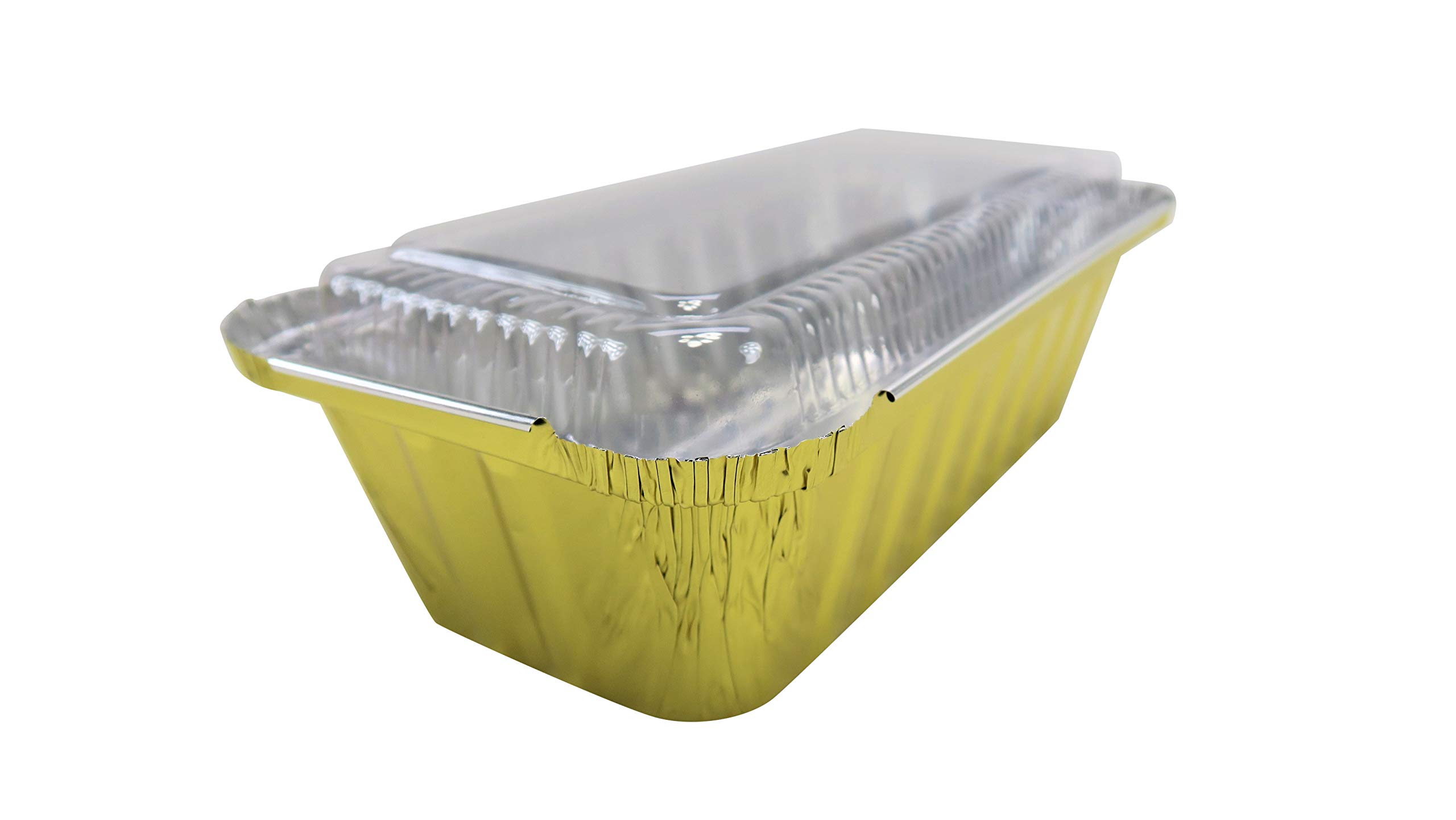 KitchenDance 2lb Disposable Aluminum Loaf Pans (1000 Pack, Gold) - Oven & Freezer Safe Foil Baking Pans for Bread, Cakes, Cobblers - Includes Secure Plastic Lids for Storage & Transport - Perfect for Home Baking, Meal Prep & Holiday Cooking