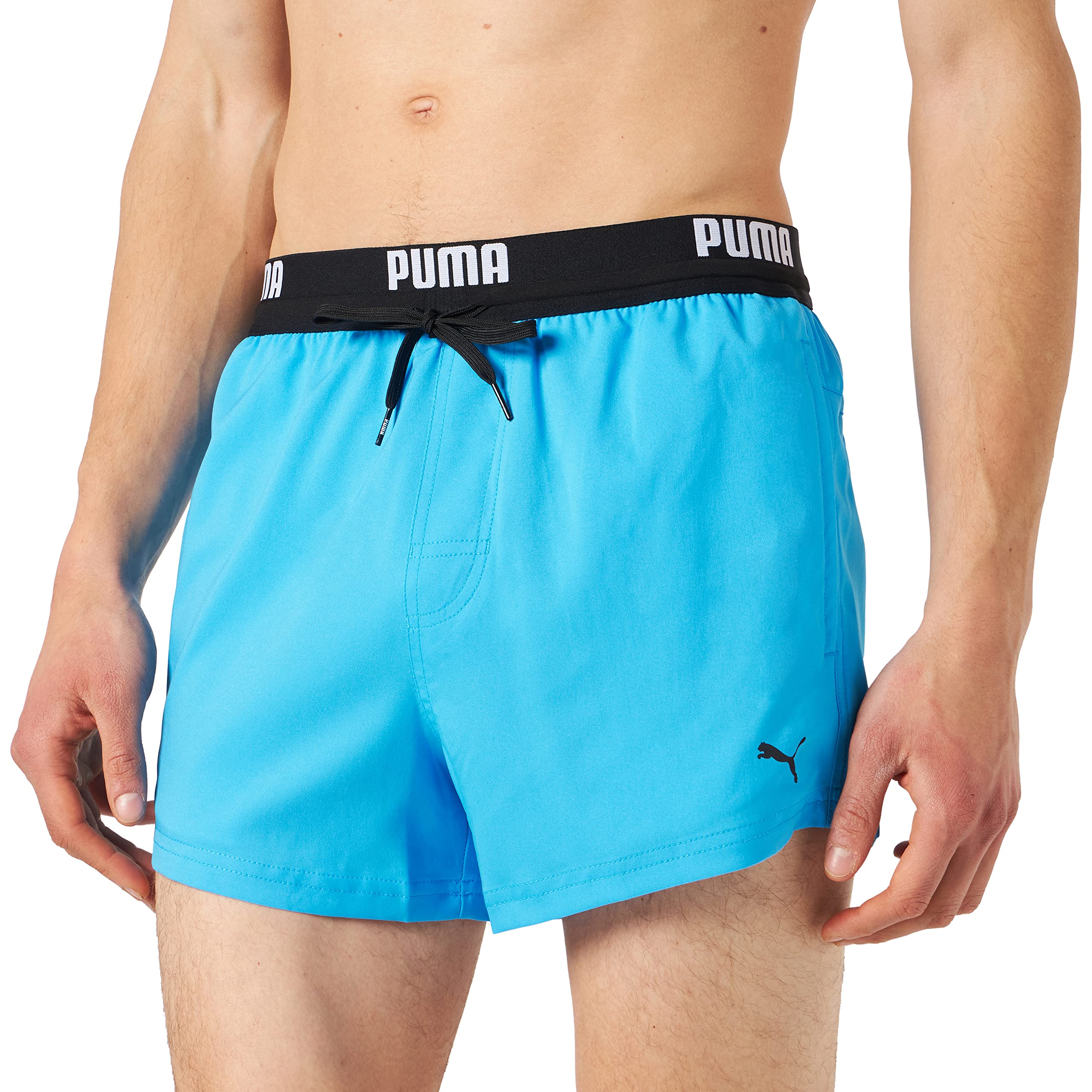 PUMA Men's Logo Short Length Swim Shorts - Quick Dry Board Shorts for Swimming, Beach & Surfing - 1 Pair Included - Perfect for Pool, Vacation & Water Sports